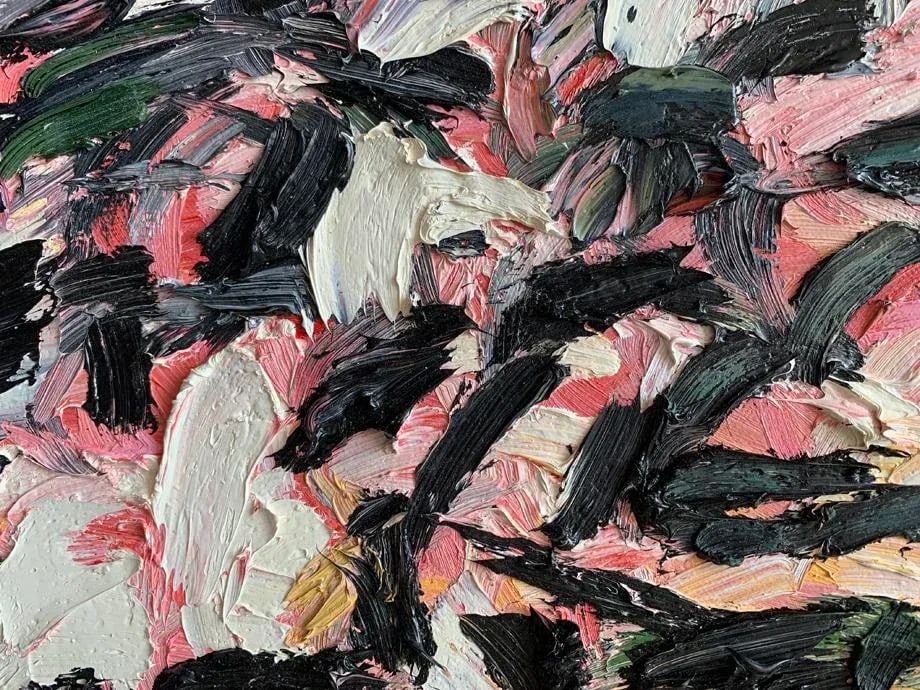 "Juliet" Contemporary Abstract Expressionist Square Oil Painting by Monica Shulman - 8