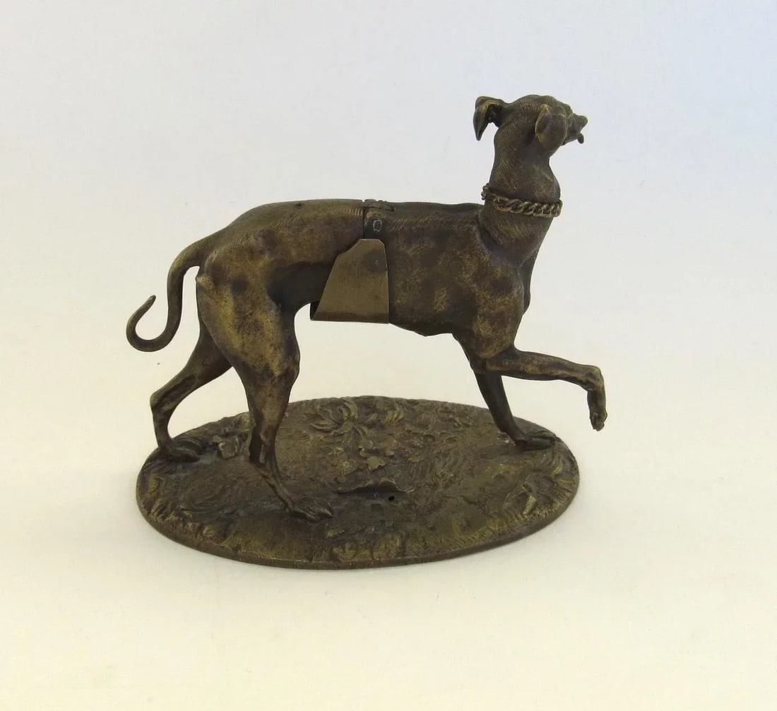 Bronze Greyhound Dog Sculpture by Alphonse Giroux c 1860 - 4