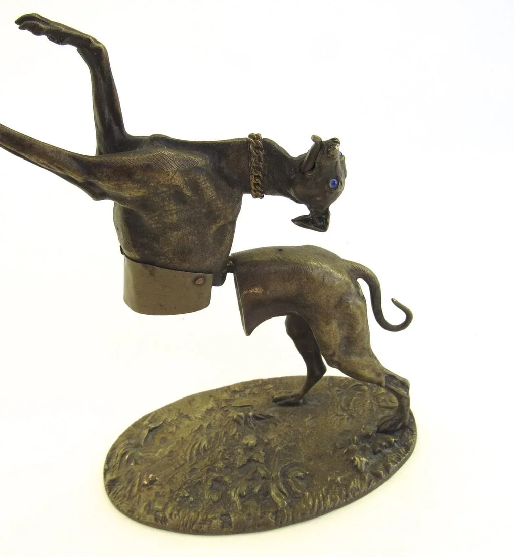 Bronze Greyhound Dog Sculpture by Alphonse Giroux c 1860 - 7
