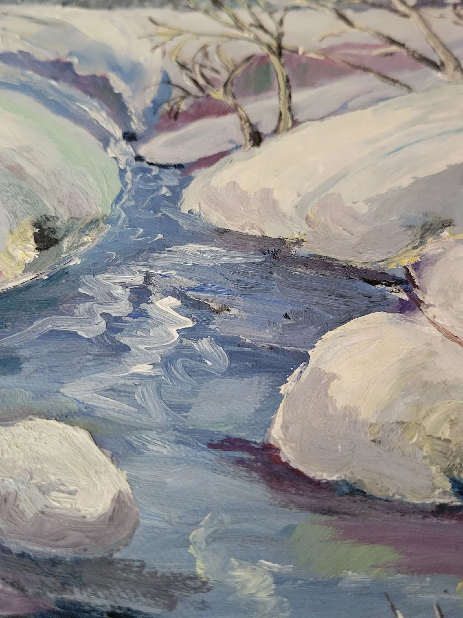 1954 Winter River Landscape Painting - 11