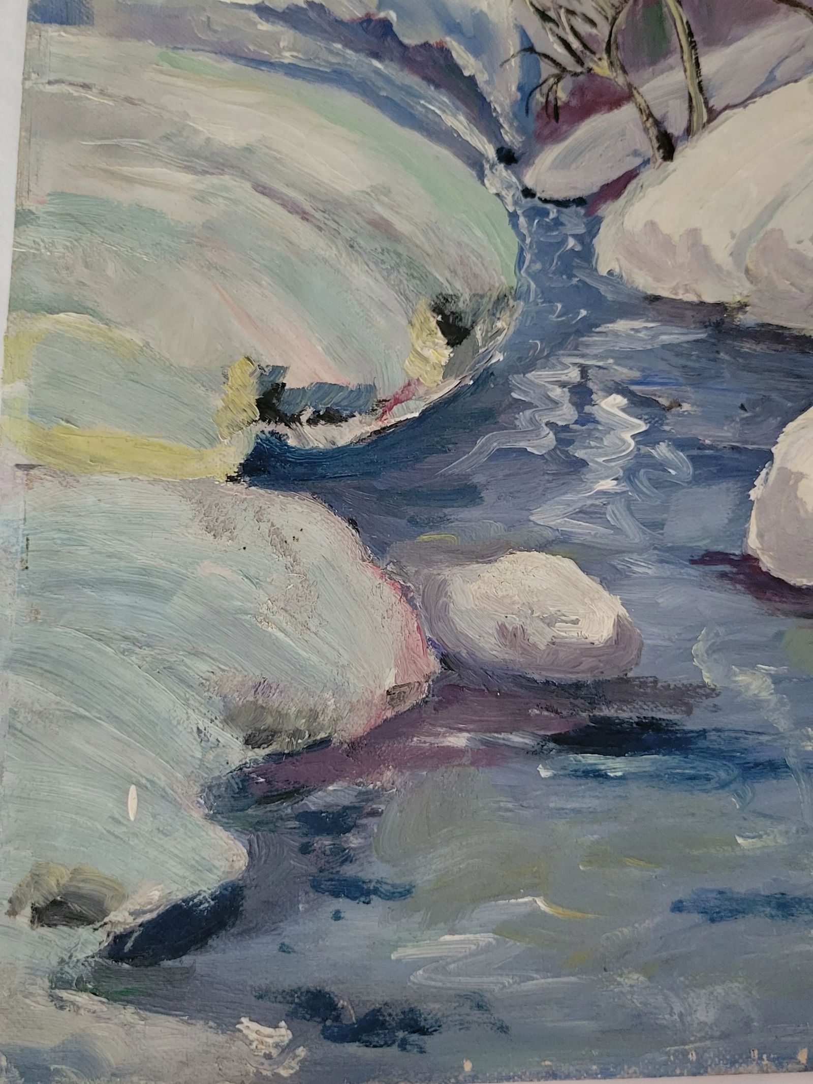 1954 Winter River Landscape Painting - 6