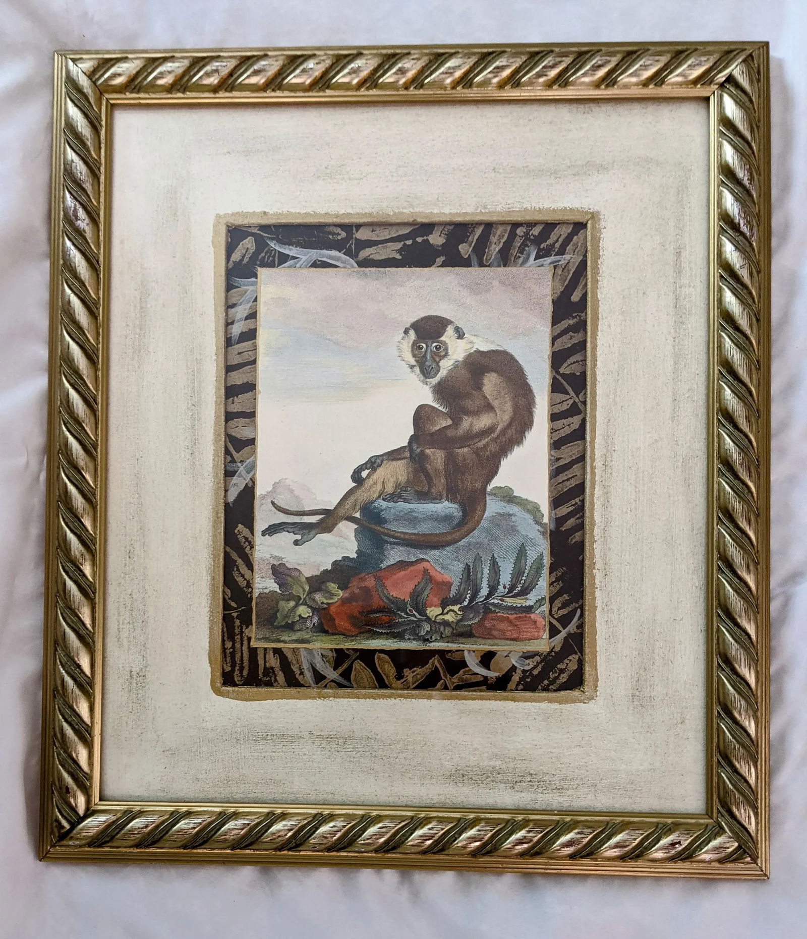 Late 20th Century Hand-Colored Engravings of Monkeys After G. Buffon, Framed - Set of 4 - 3