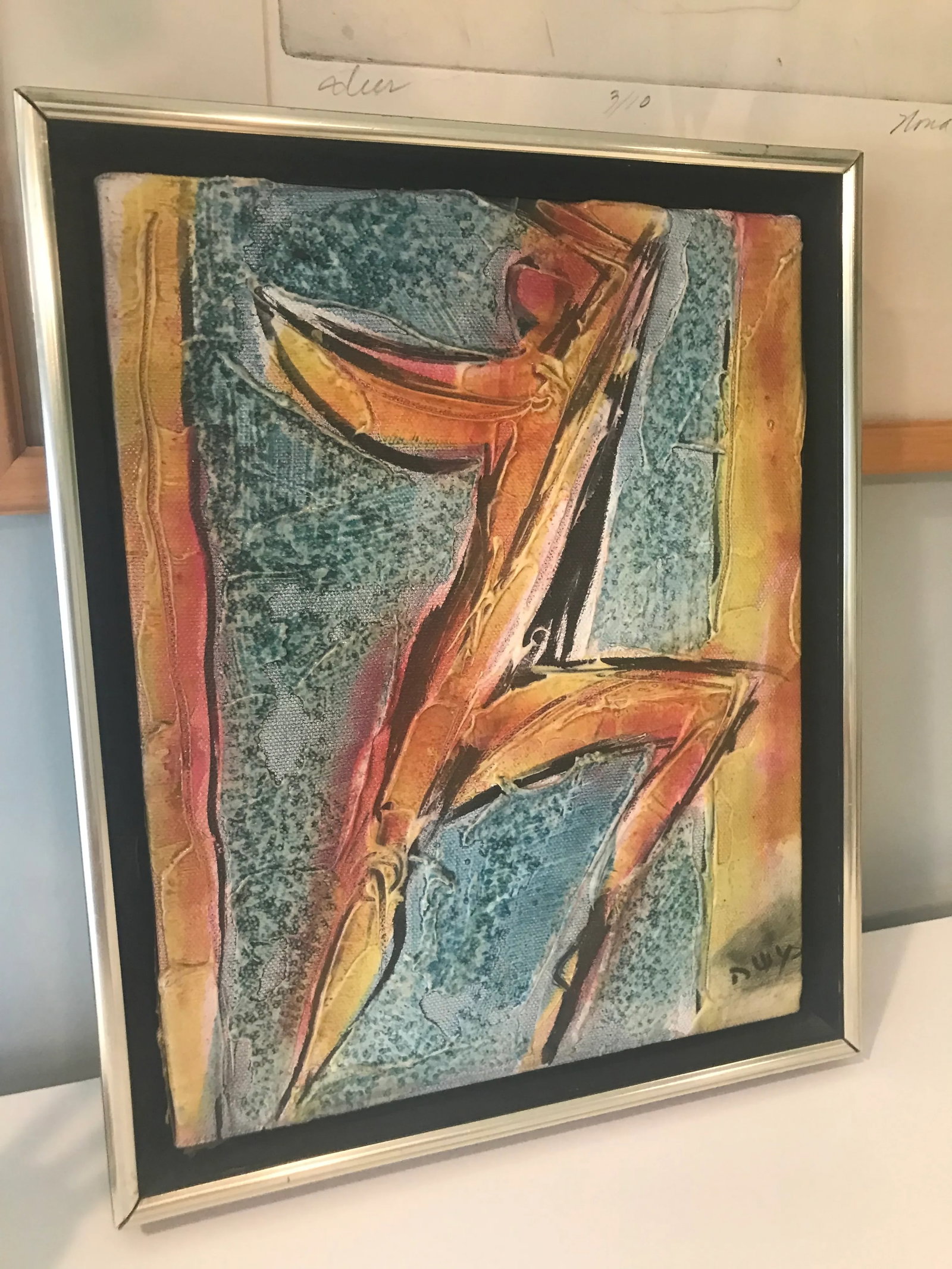 Mid 20th Century Abstract Figurative Nude Impasto Painting by Moshe Katz, Framed - 3