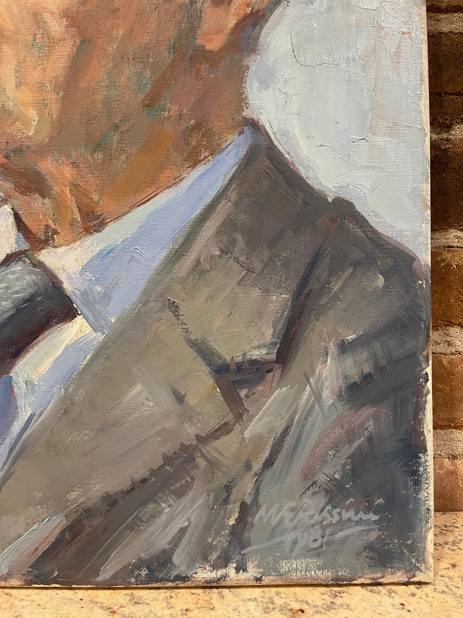 Mid 20th Century Oil Portrait Painting of a Gentleman by Mary Elizabeth Passini - 5