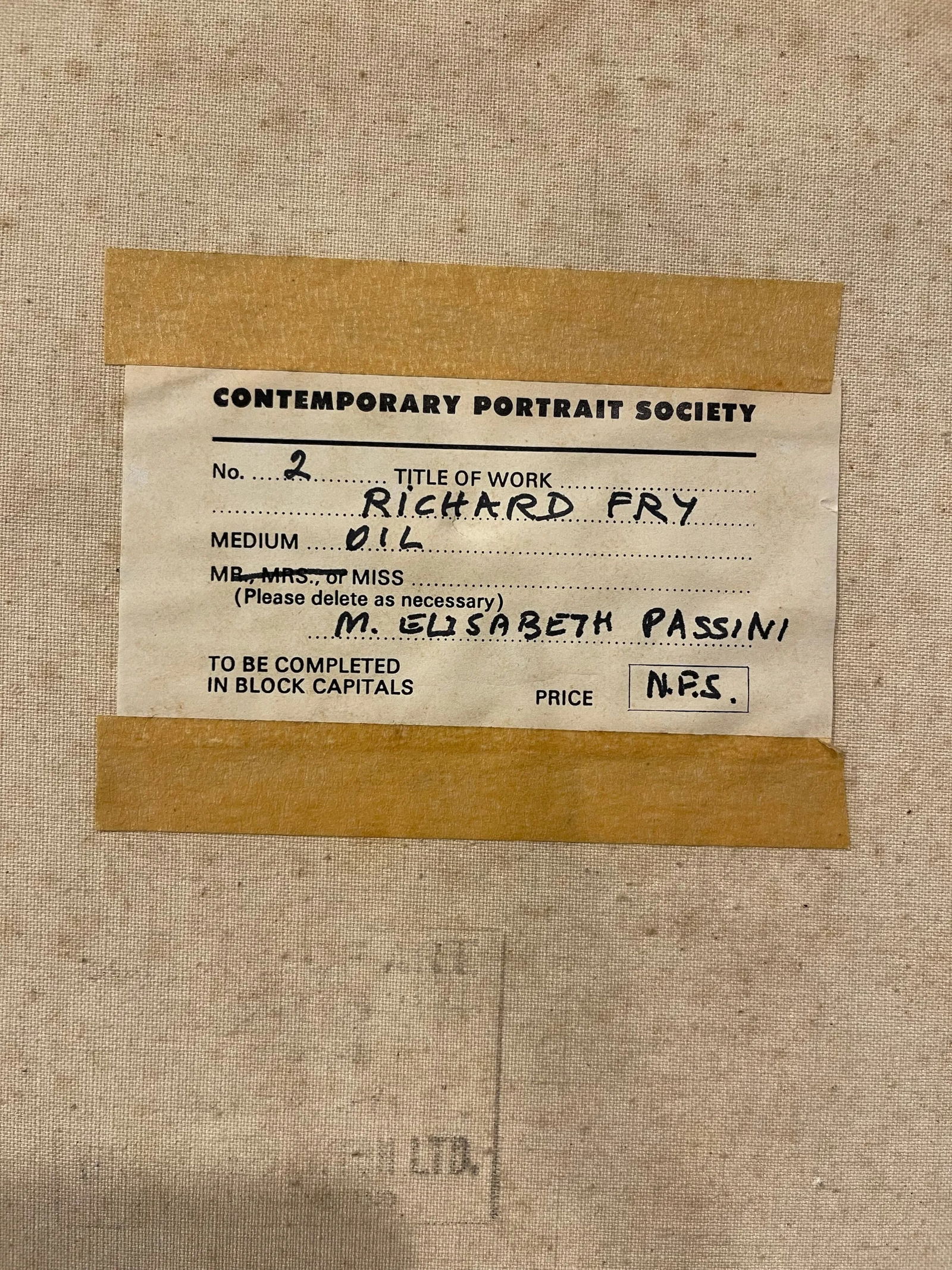 Mid 20th Century Oil Portrait Painting of a Gentleman by Mary Elizabeth Passini - 7