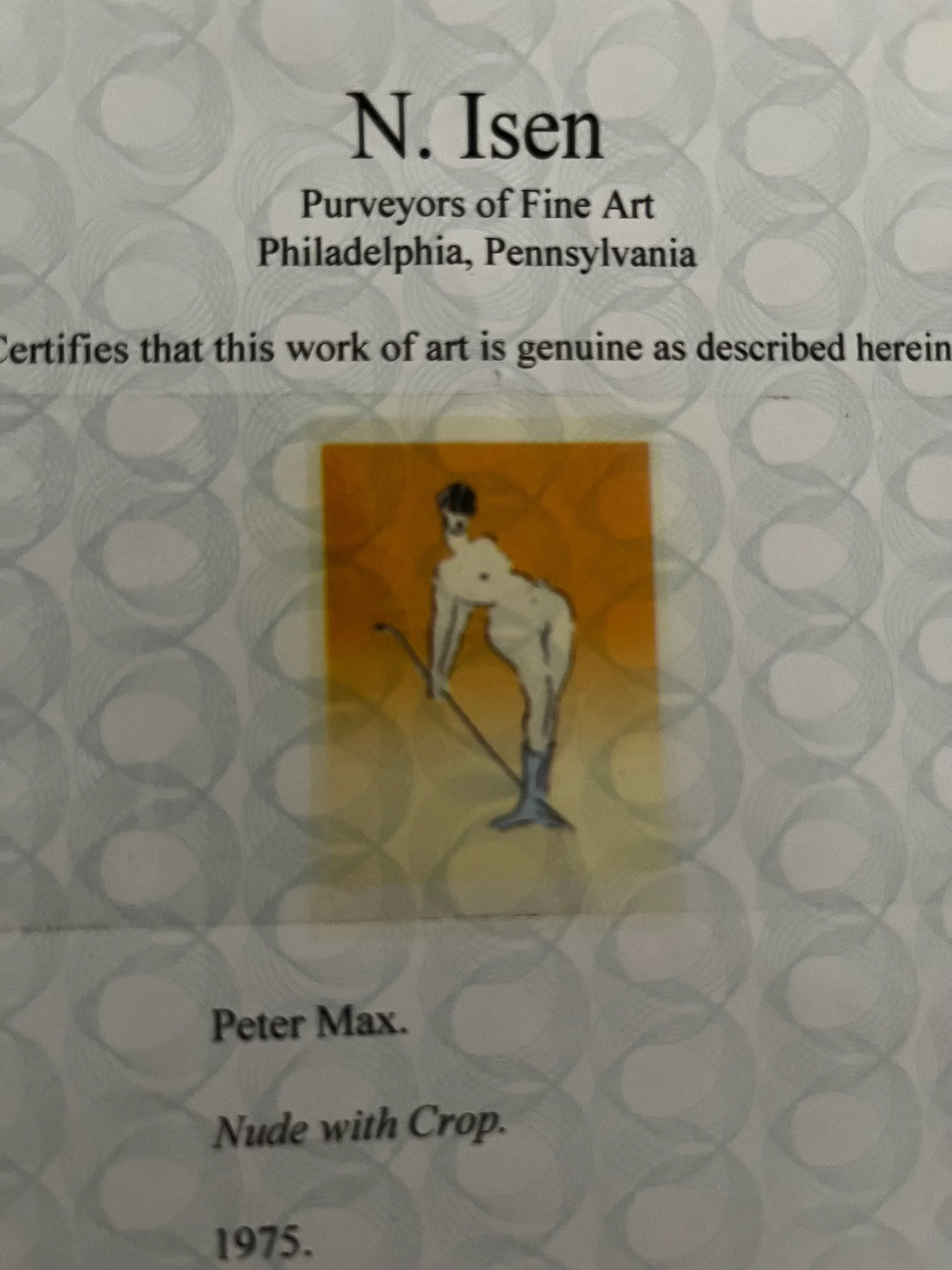 1975 Peter Max Signed and Numbered Serigraph, Nude With Crop - 10