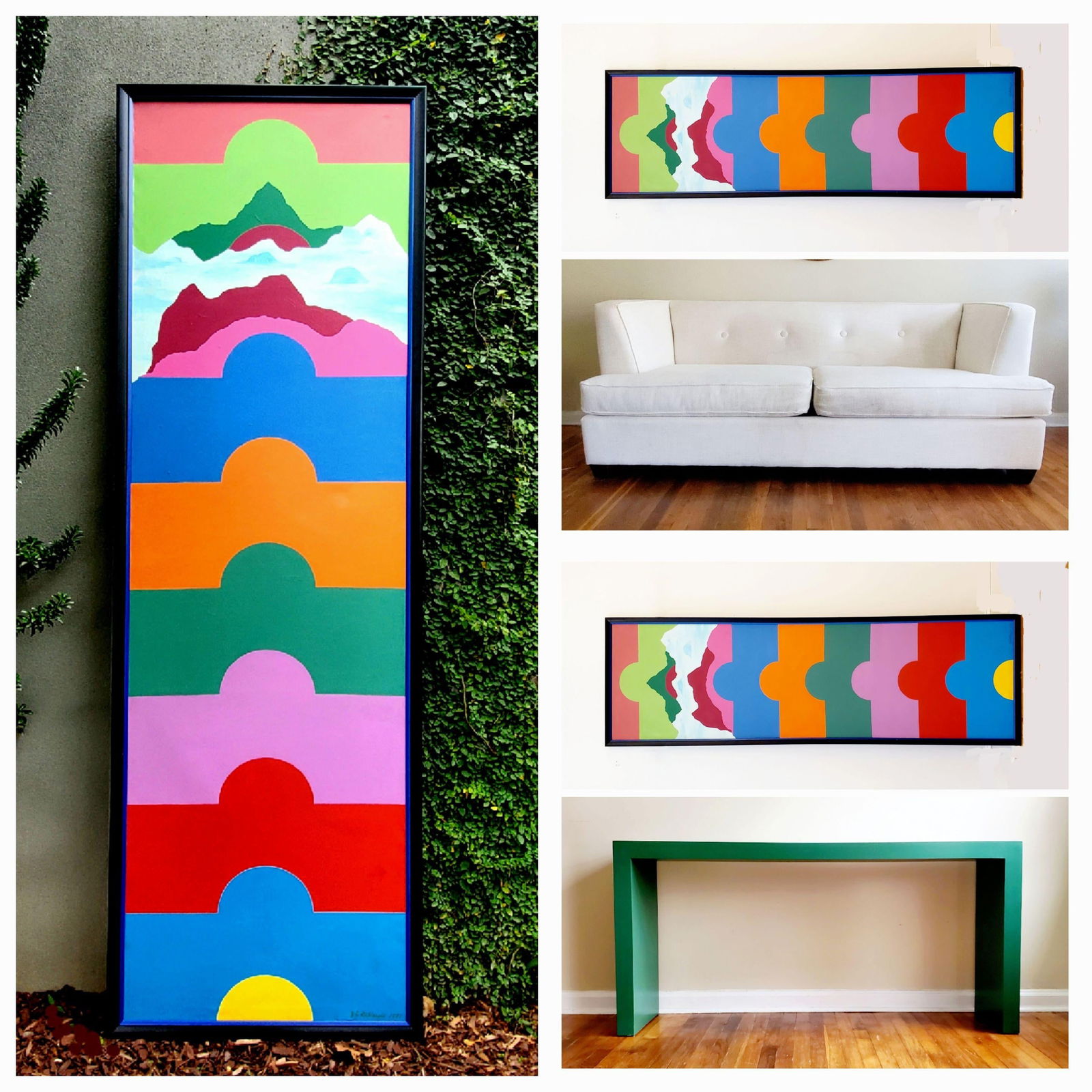 1971 "Rising" Hard Edge Abstract Geometric Oil Painting by J. C. Gillespie, Framed - 14