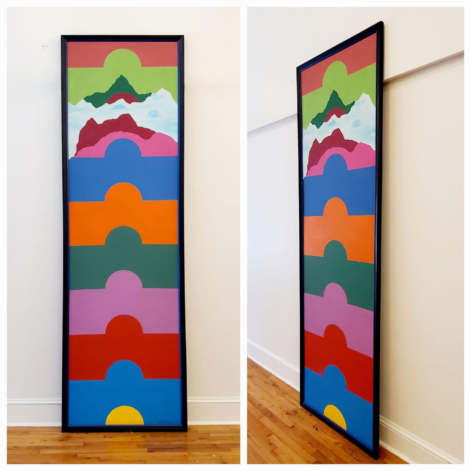 1971 "Rising" Hard Edge Abstract Geometric Oil Painting by J. C. Gillespie, Framed - 15