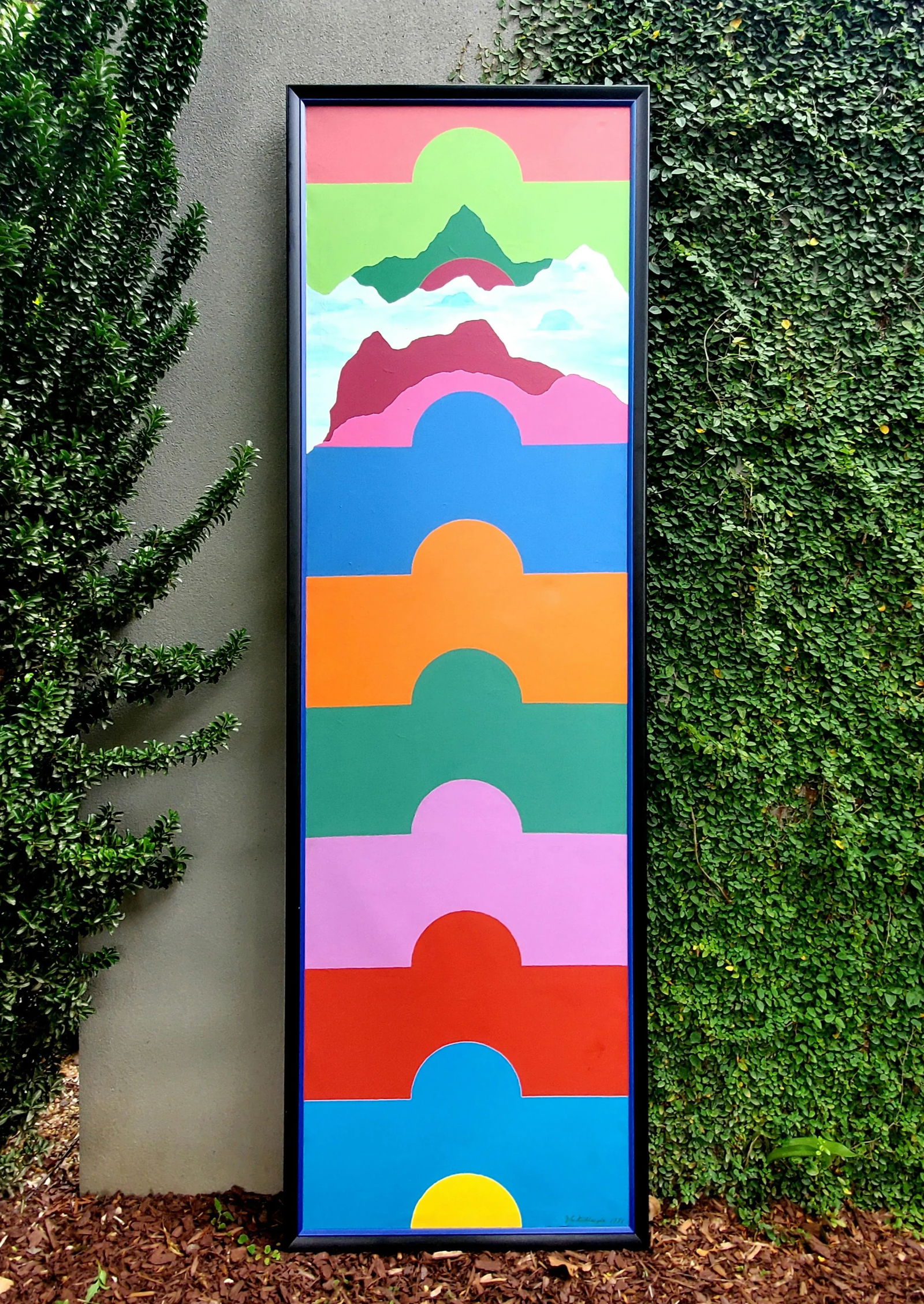 1971 "Rising" Hard Edge Abstract Geometric Oil Painting by J. C. Gillespie, Framed - 2