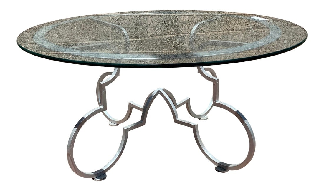 Glass Top Coffee Table Attributed to Gilbert Poillerat/Maison Ramsay (1 of 9)