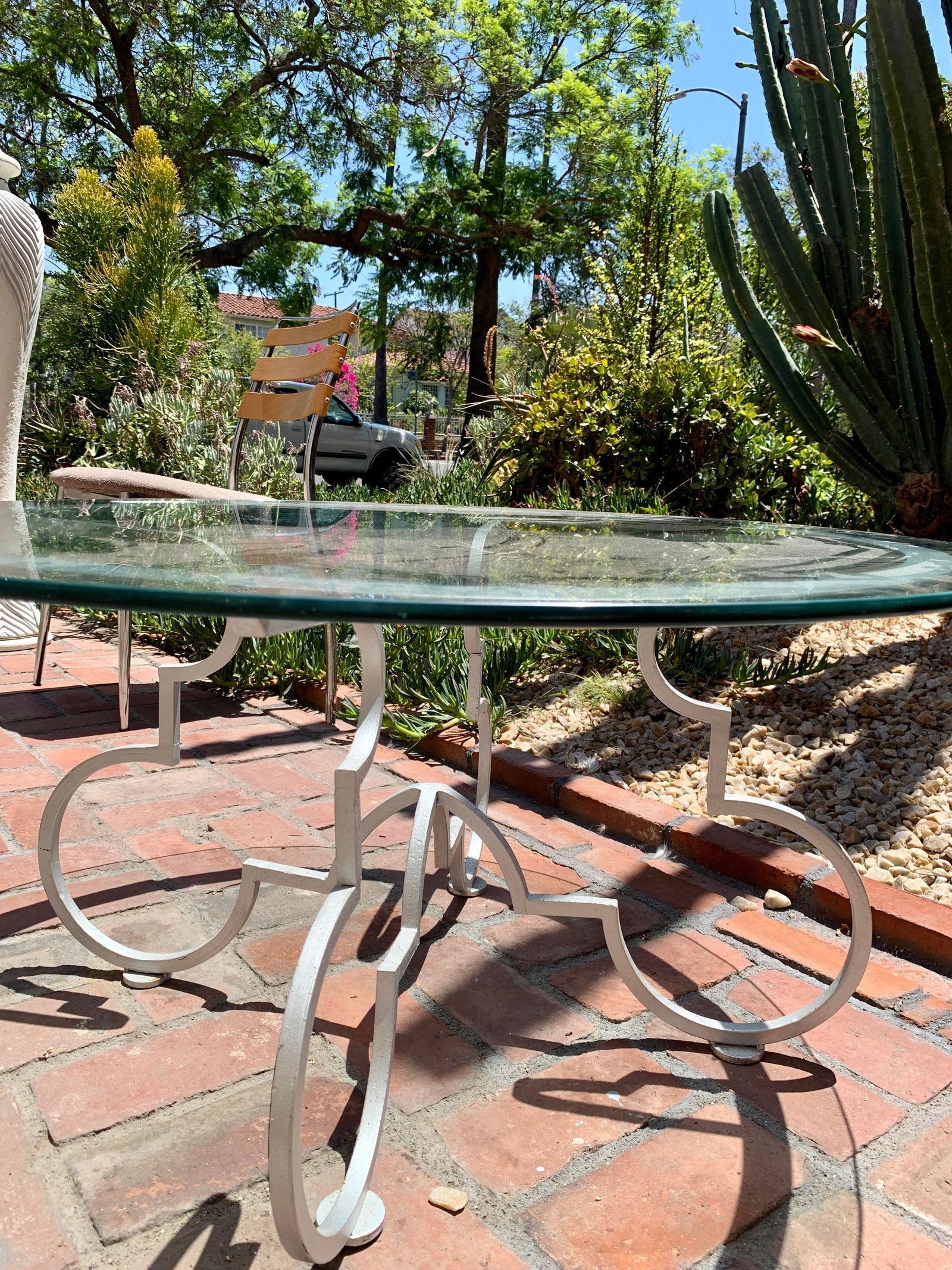 Glass Top Coffee Table Attributed to Gilbert Poillerat/Maison Ramsay - 2