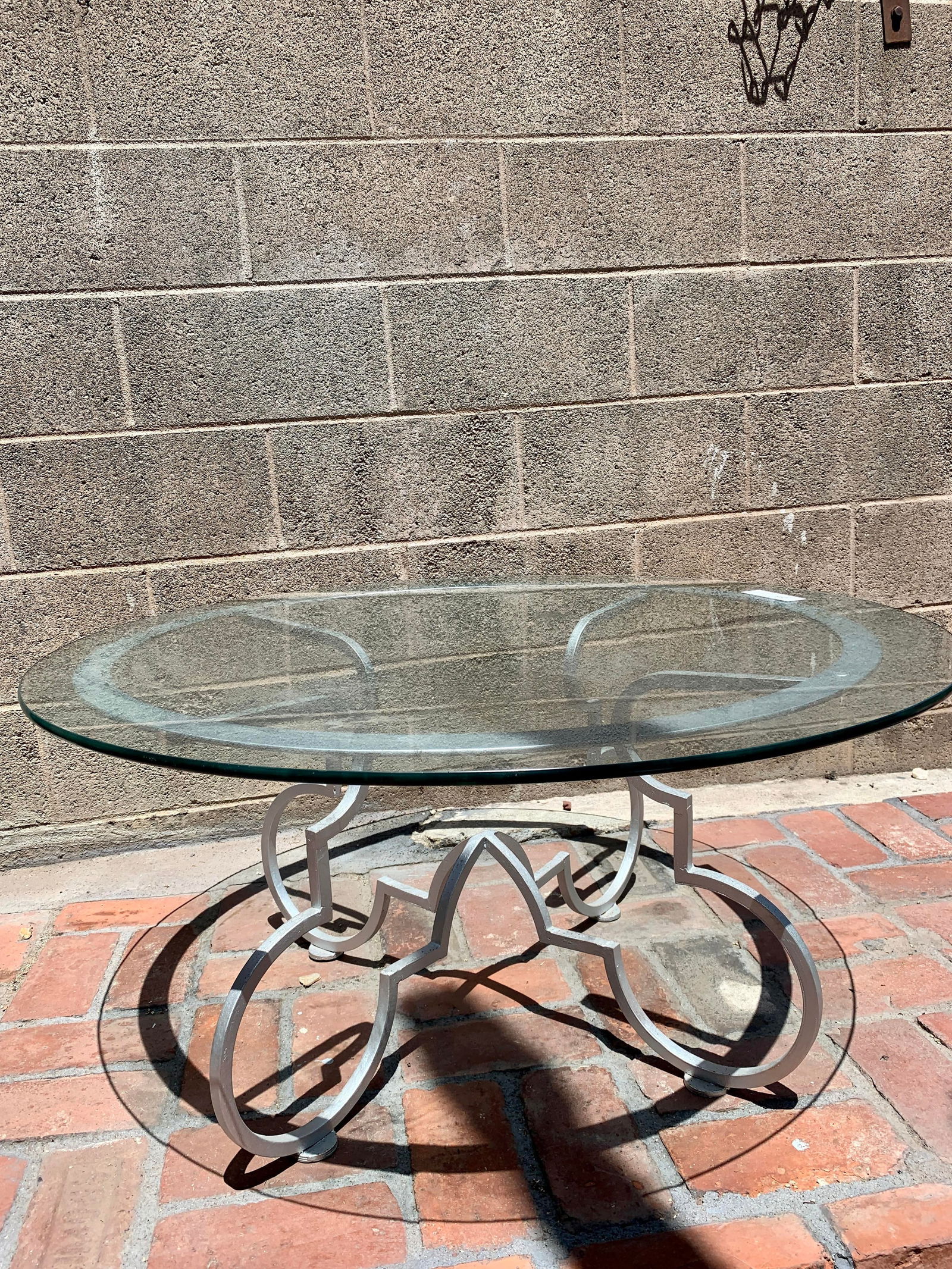 Glass Top Coffee Table Attributed to Gilbert Poillerat/Maison Ramsay - 3