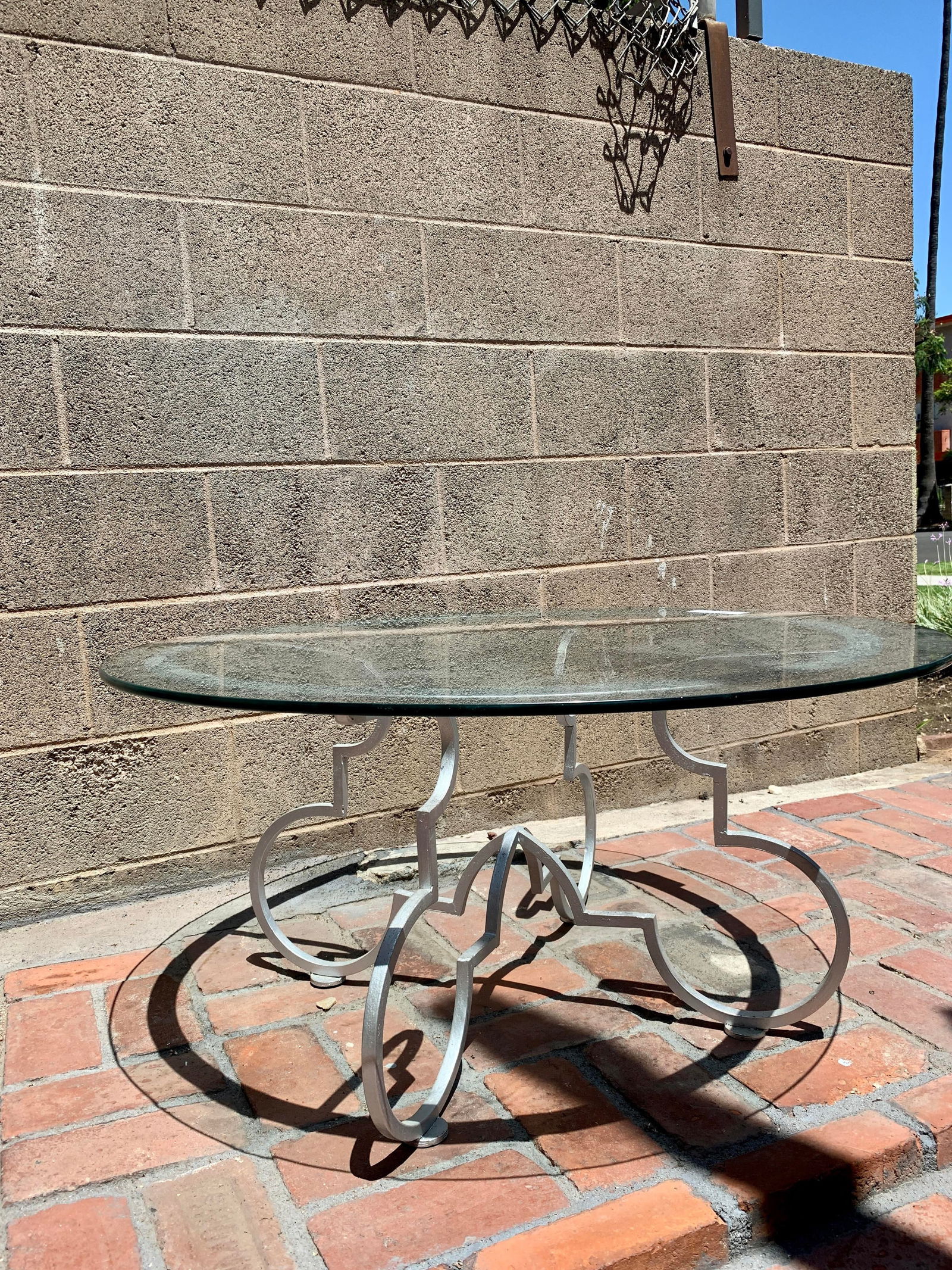 Glass Top Coffee Table Attributed to Gilbert Poillerat/Maison Ramsay - 4