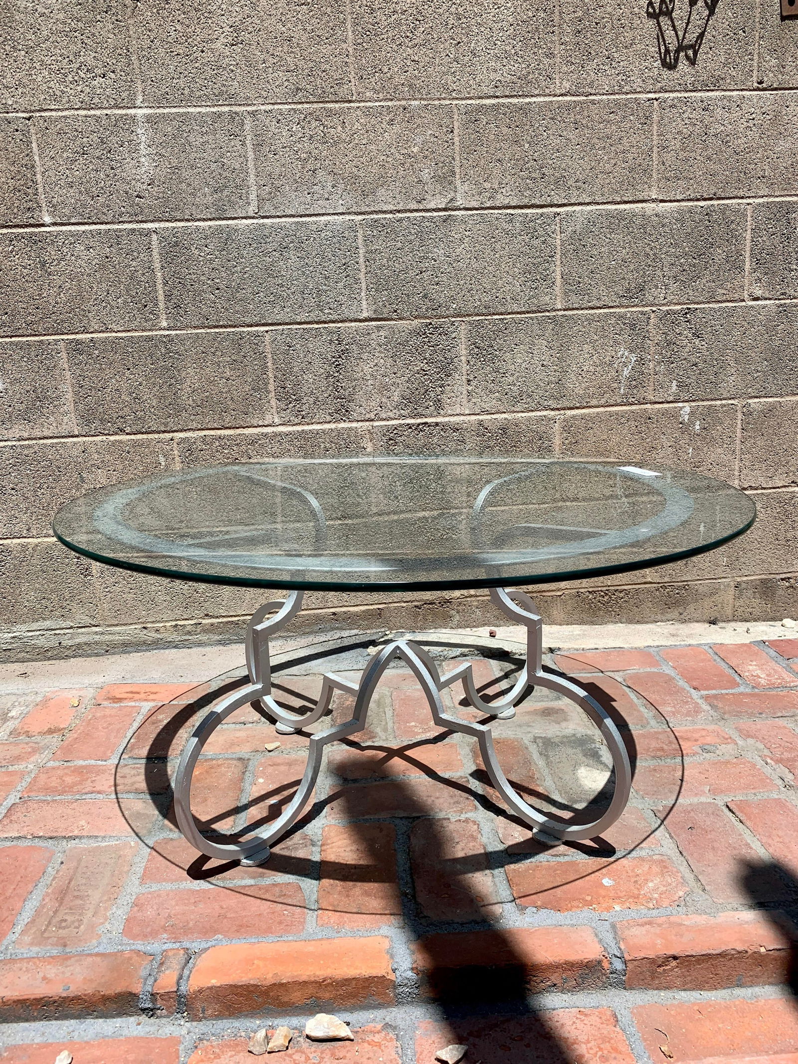 Glass Top Coffee Table Attributed to Gilbert Poillerat/Maison Ramsay - 9