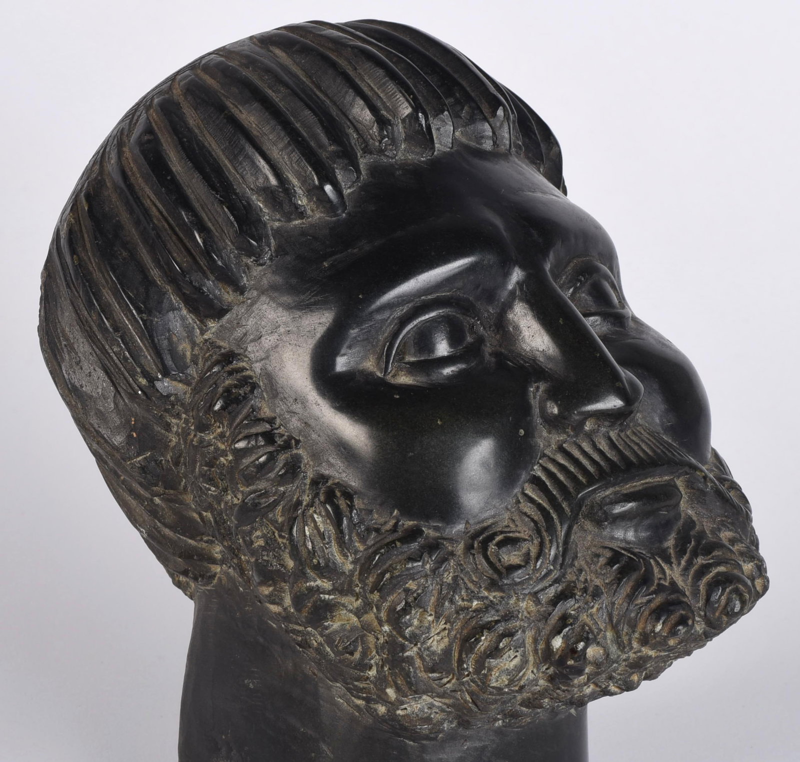 Carved Stone Vintage Greek Head Sculpture Bust - 11