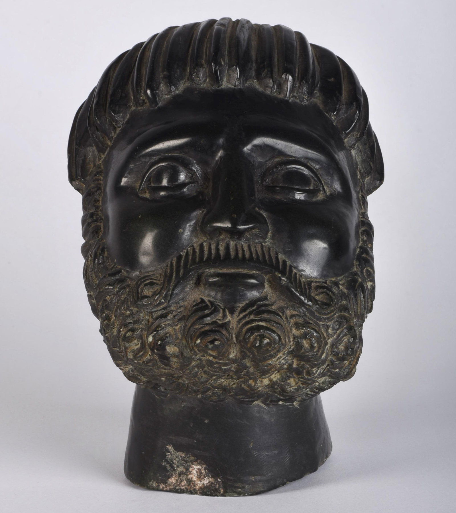 Carved Stone Vintage Greek Head Sculpture Bust - 13