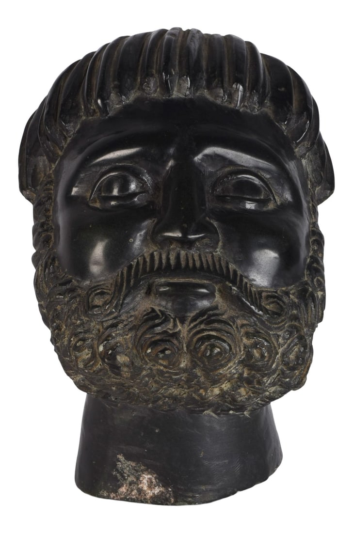 Carved Stone Vintage Greek Head Sculpture Bust (1 of 13)