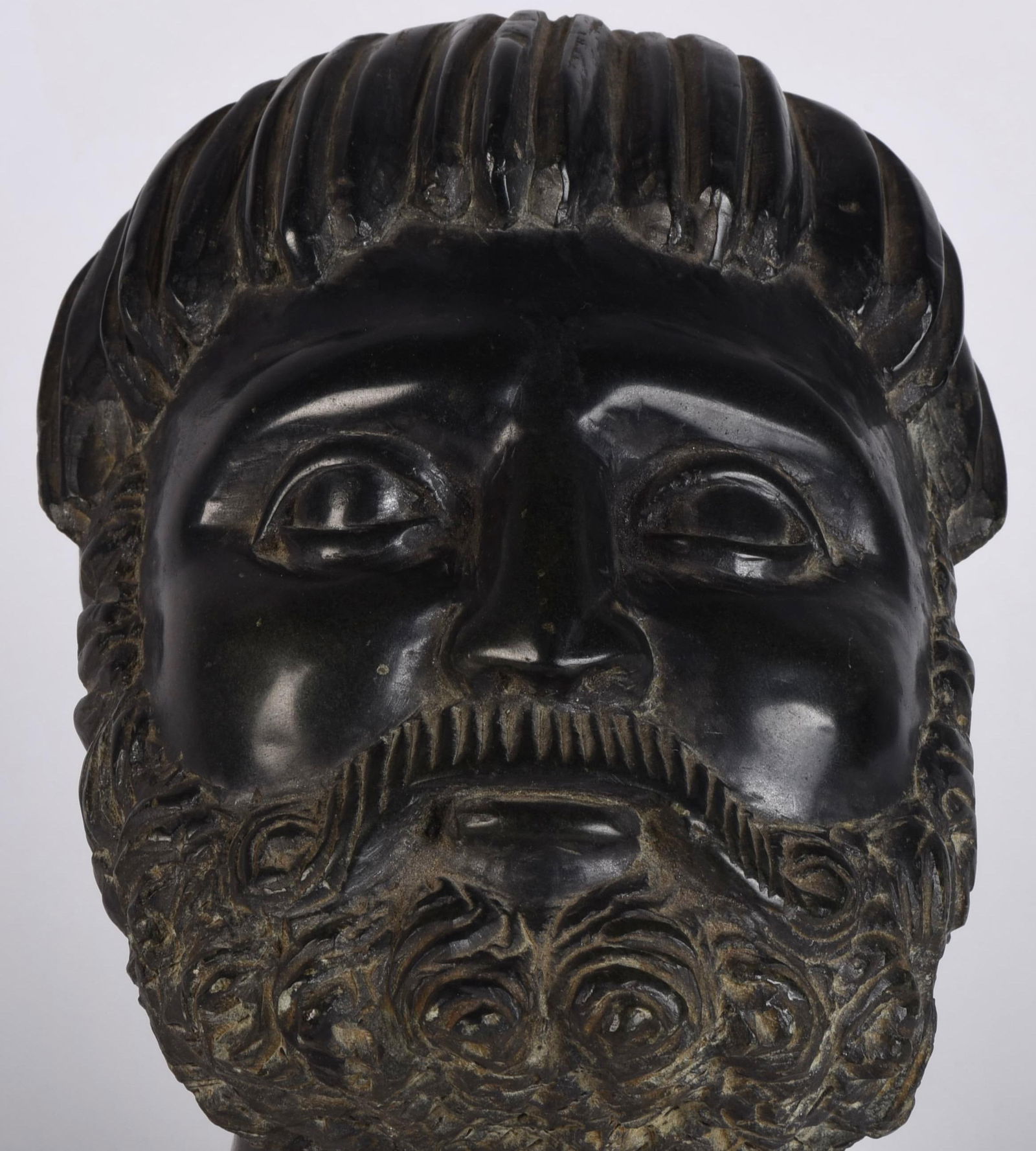 Carved Stone Vintage Greek Head Sculpture Bust - 2