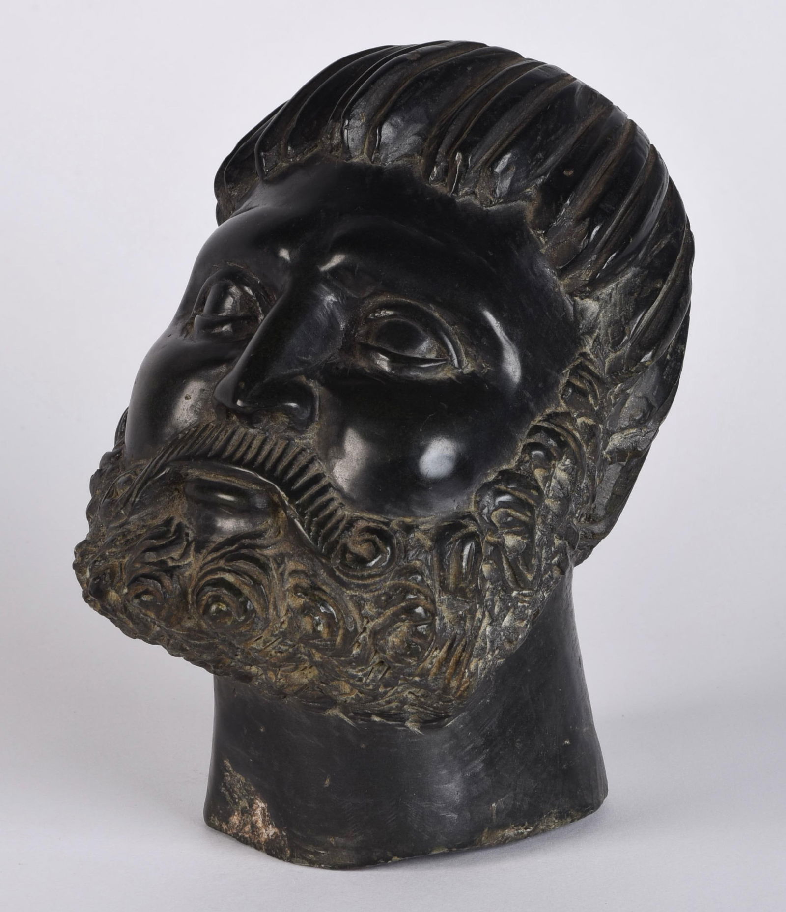 Carved Stone Vintage Greek Head Sculpture Bust - 4