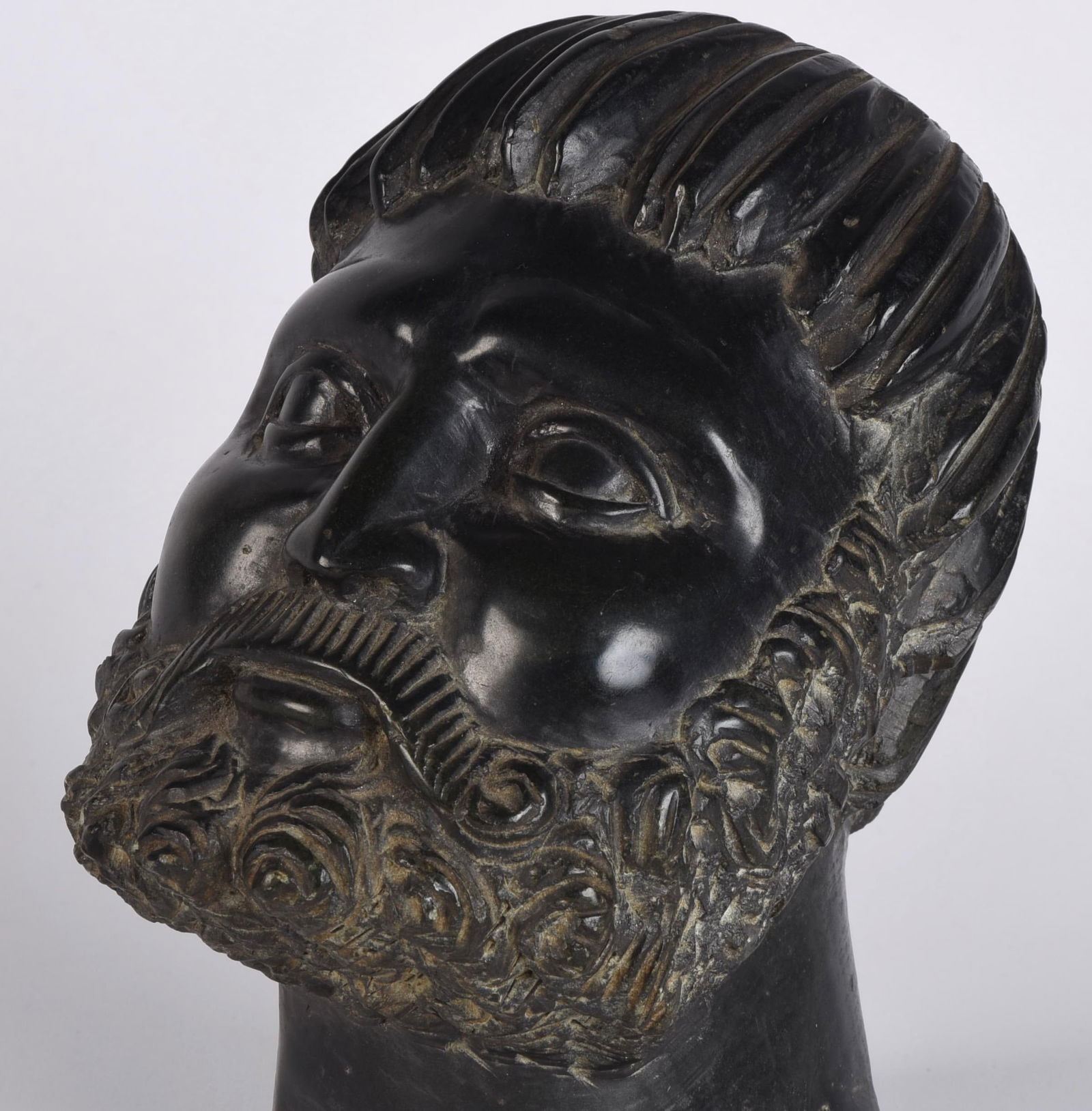 Carved Stone Vintage Greek Head Sculpture Bust - 5