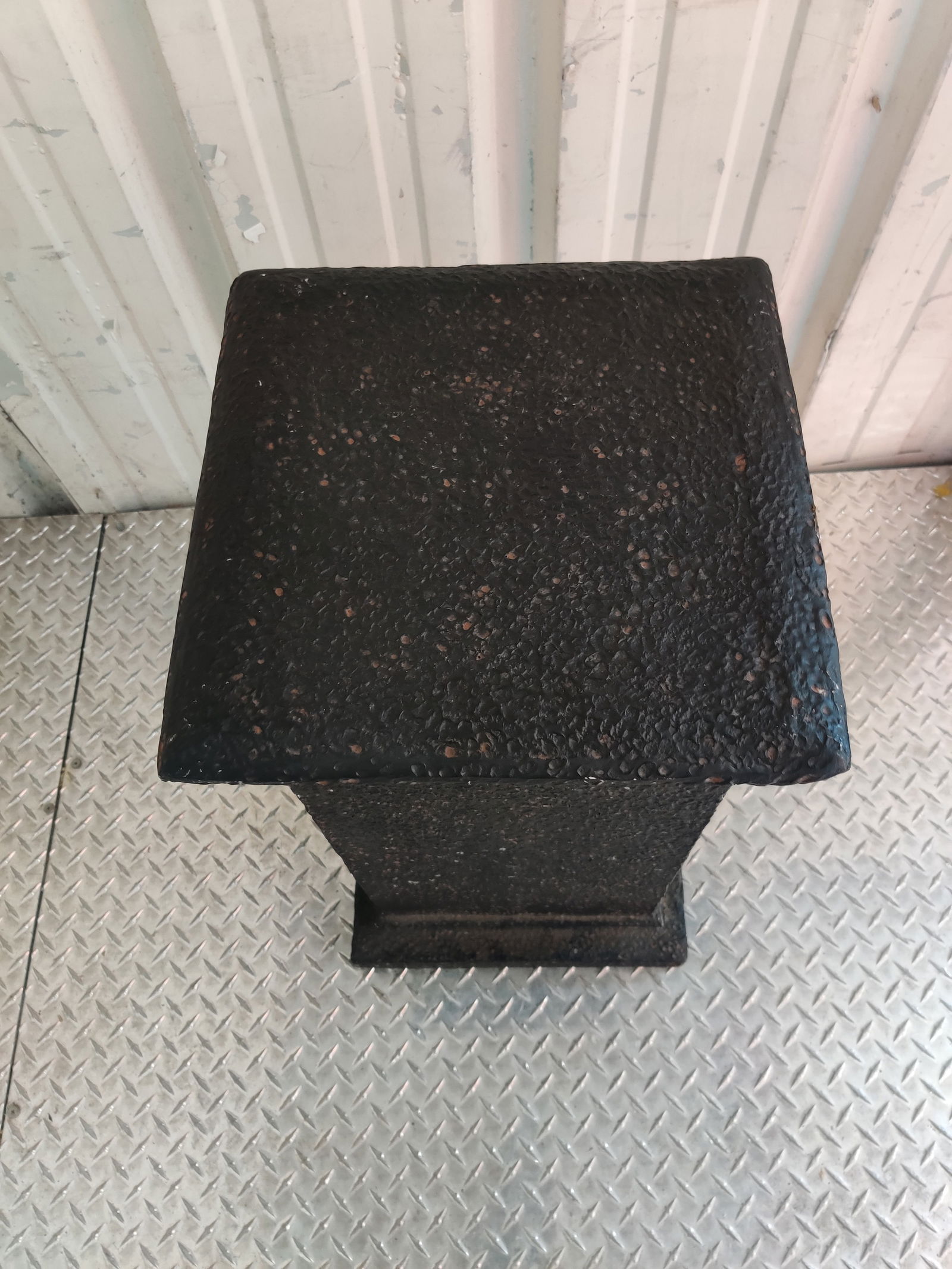 Mid 20th Century Brutalist Style Black Textured Pedestal Plant Stands/Side Tables - a Pair - 5