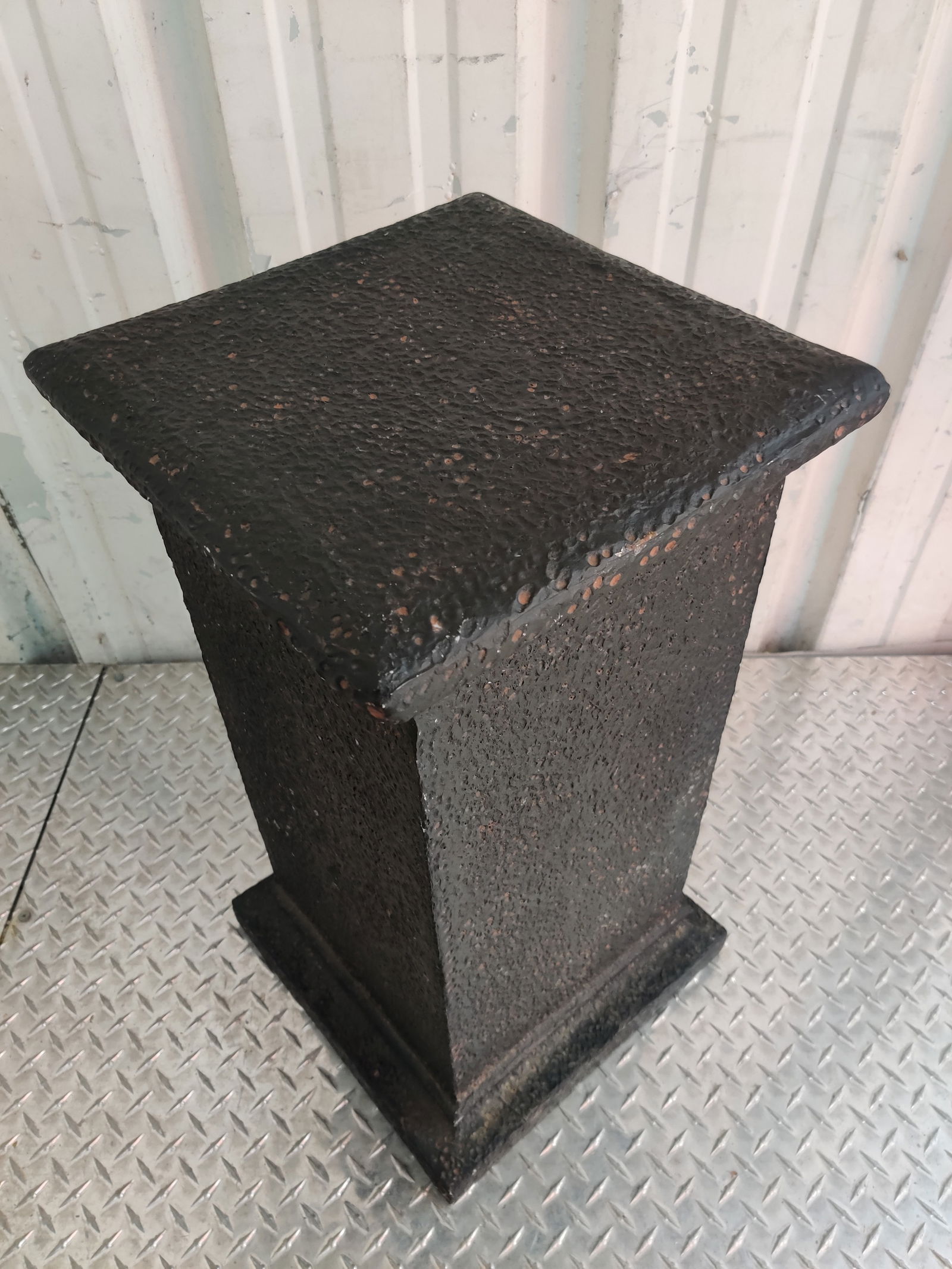 Mid 20th Century Brutalist Style Black Textured Pedestal Plant Stands/Side Tables - a Pair - 6