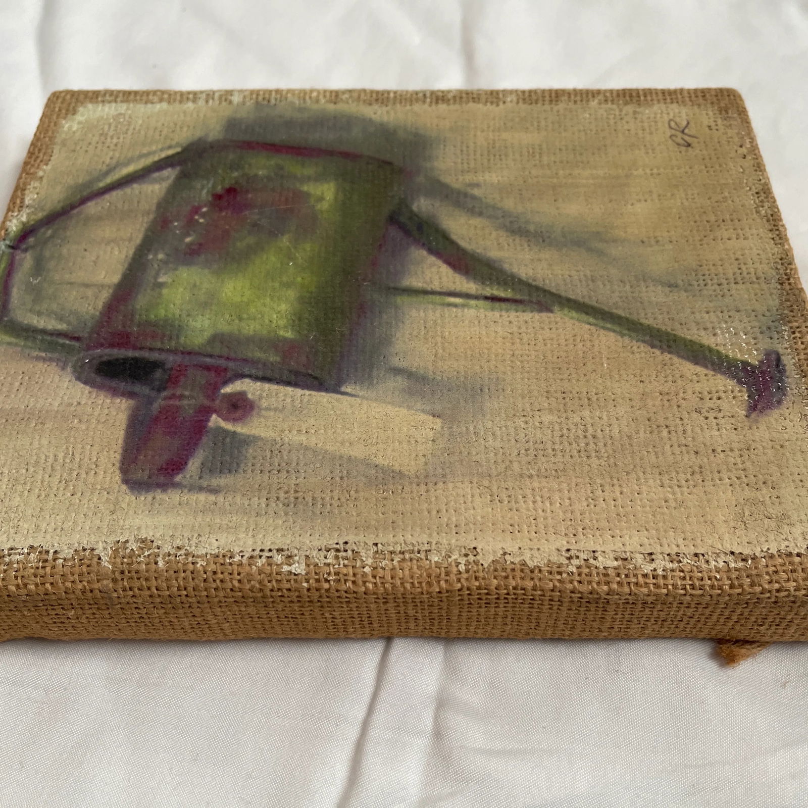 1990s Still Life Painting of a Garden Watering Can by Carol Rowan - 8