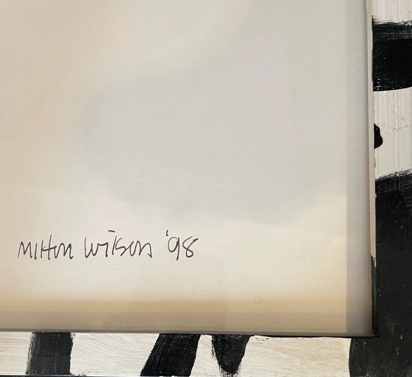 Late 20th Century Minimalist Figurative Painting by Milton Wilson, Framed - 3