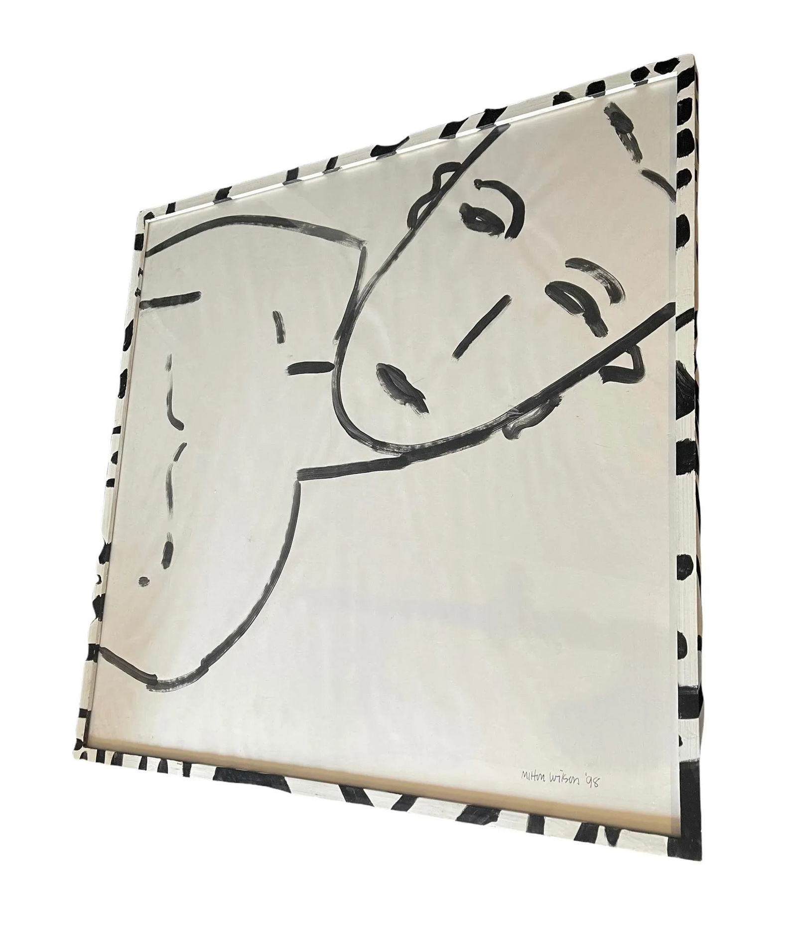 Late 20th Century Minimalist Figurative Painting by Milton Wilson, Framed - 4