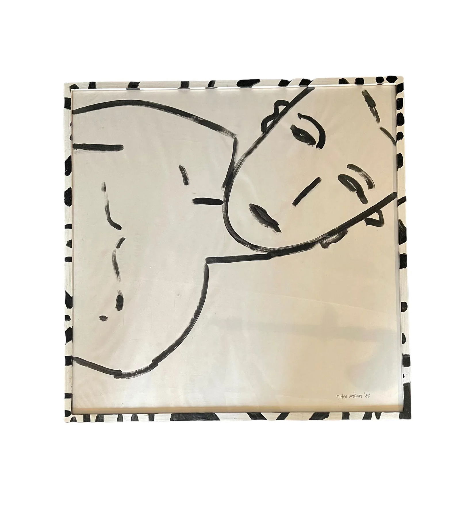 Late 20th Century Minimalist Figurative Painting by Milton Wilson, Framed - 7