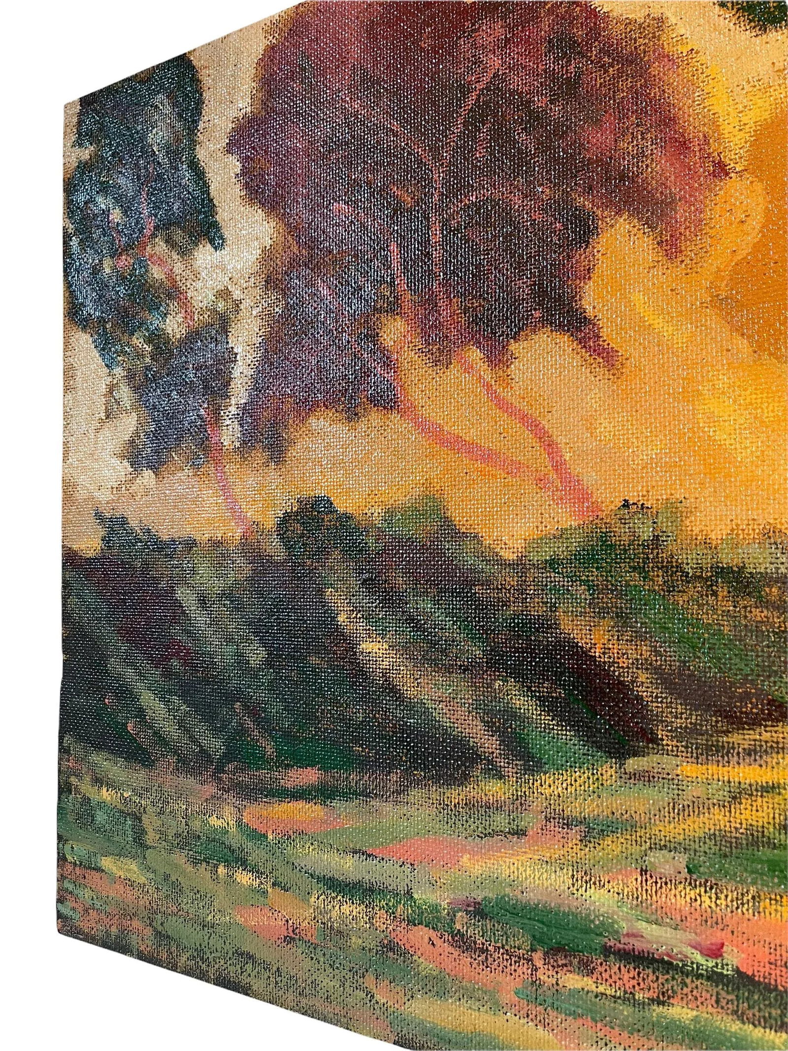 Mid 20th Century Monterey California Landscape Expressionist Oil on Board, Framed & Signed - 8