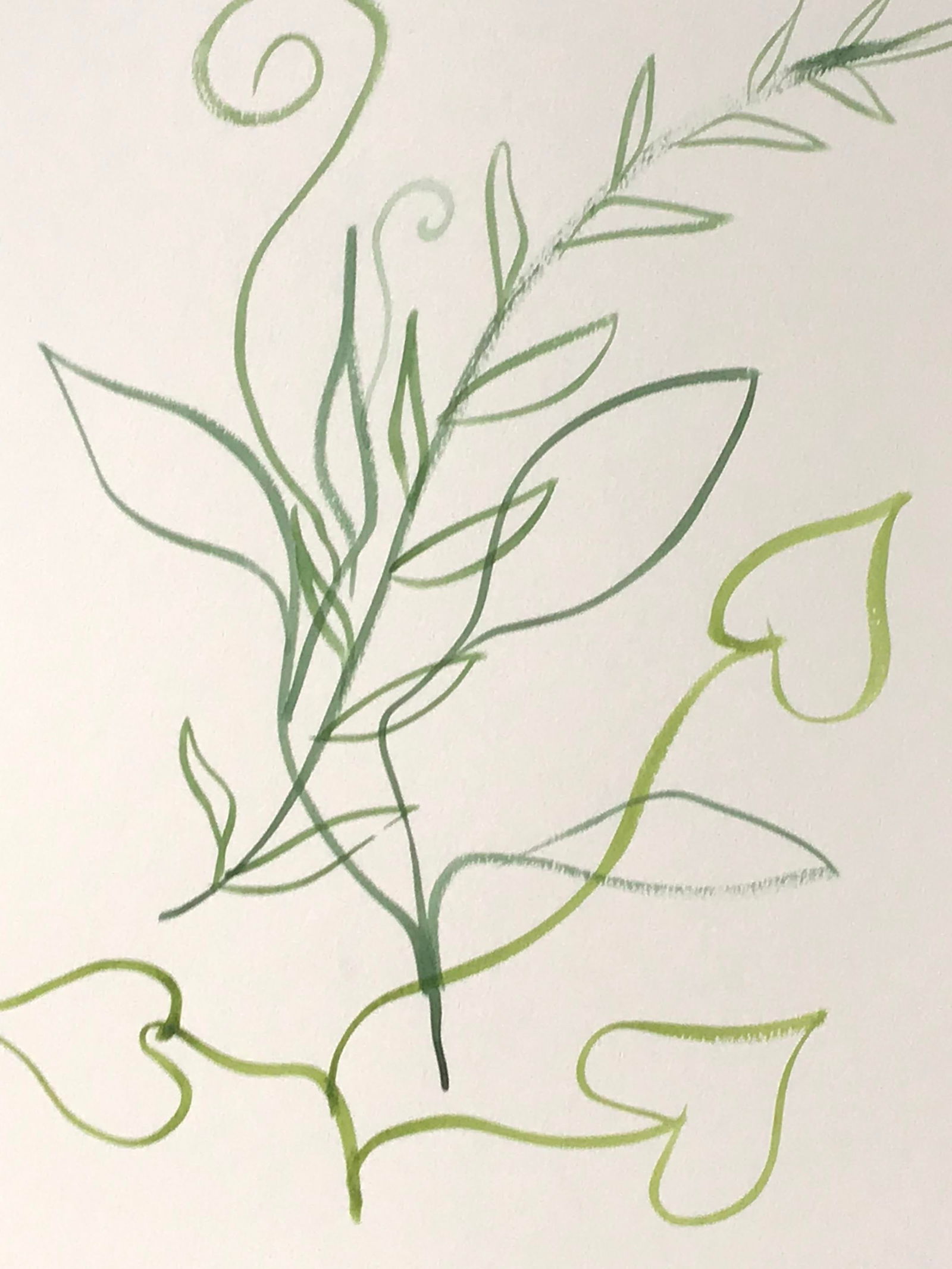 Contemporary Minimalist Botanical Watercolor Painting by CL Auker - 2