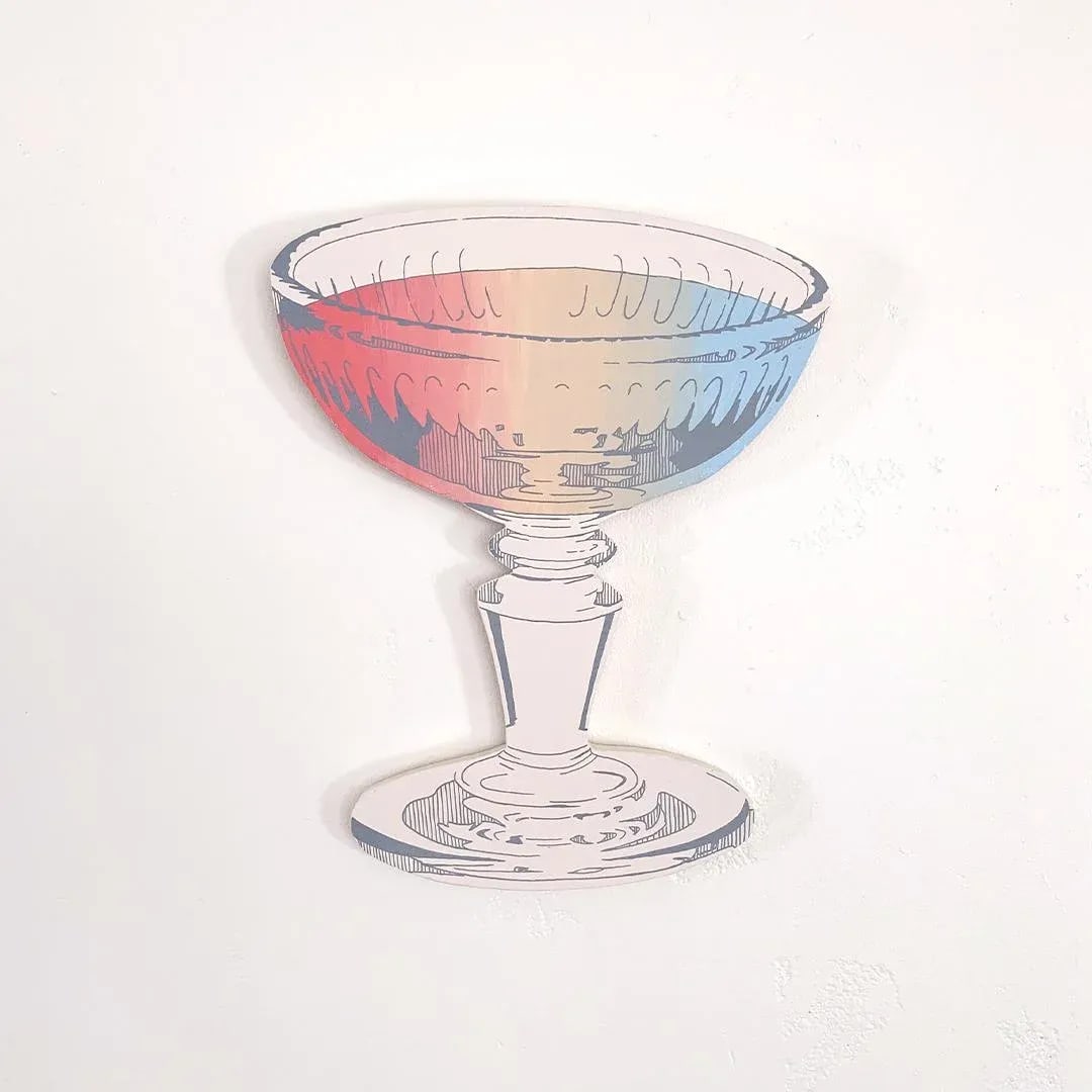 "Lovin' Cup"? Contemporary Pop Art Still Life Painting on Wood Cutout - 5