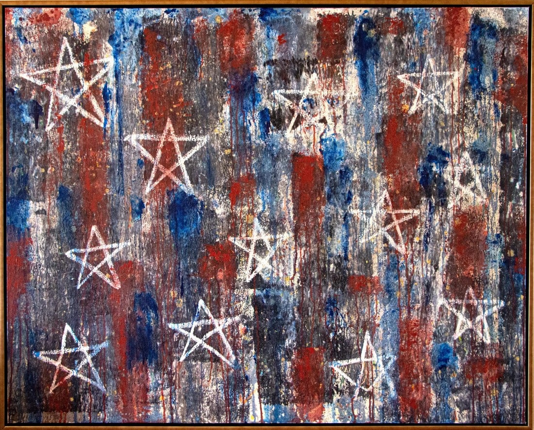 "I've Been Bucked and I've Been Scorned" Harrison Gilman Contemporary Abstract Mixed-Media Painting,: Harrison Gilman's work is conjured from the subconscious. Each painting begins with fast-paced gestural abstraction. Some of his paintings remain purely abstract, while others develop into flowing com