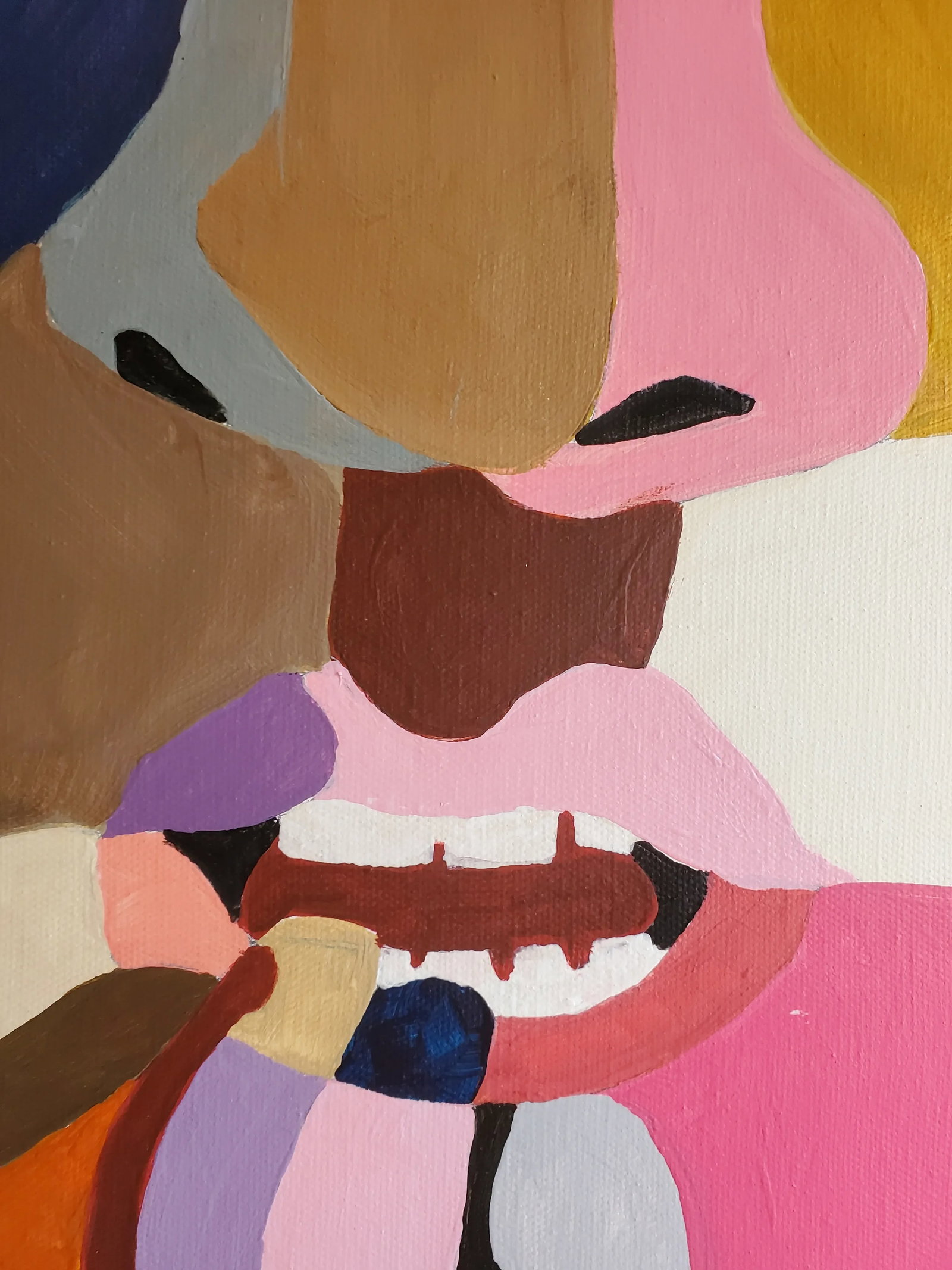 "La Bouche" Contemporary Pink Pop Art Portrait, by Megan Sneider - 6