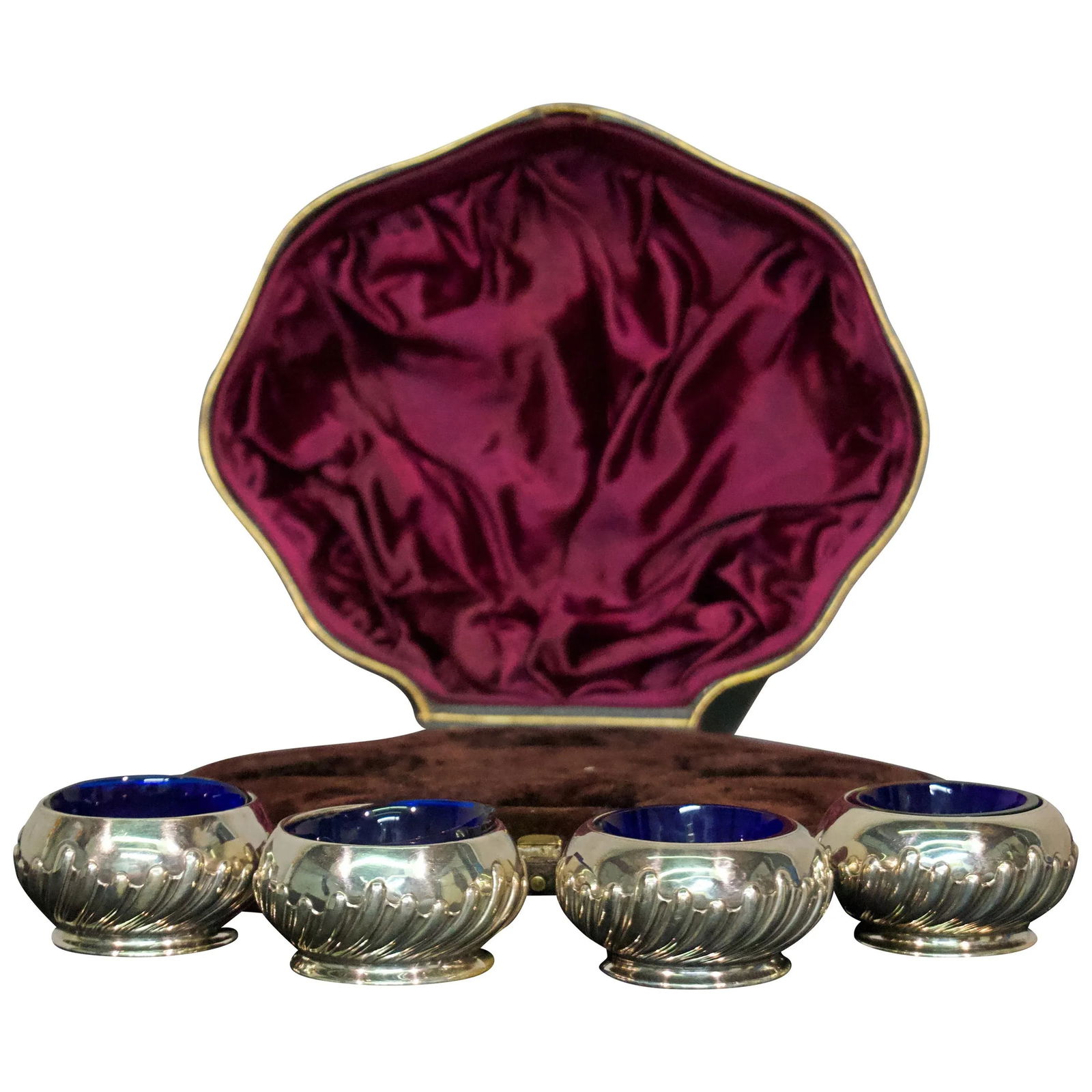 Antique Regency Sterling Silver Salt Cellars- Set of 4 - 2