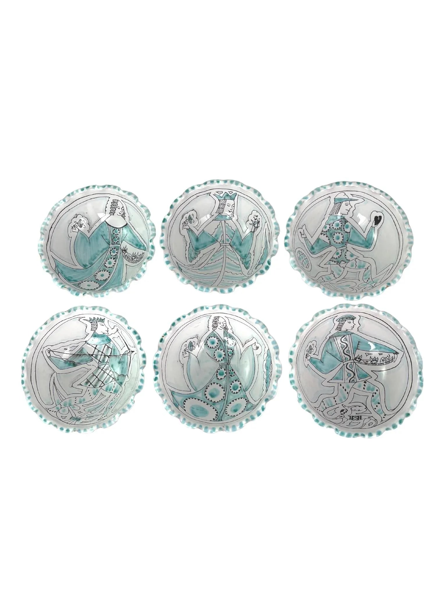 Early 20th-Century Italian Faience Pottery Bowls - a Set of 6 - 2