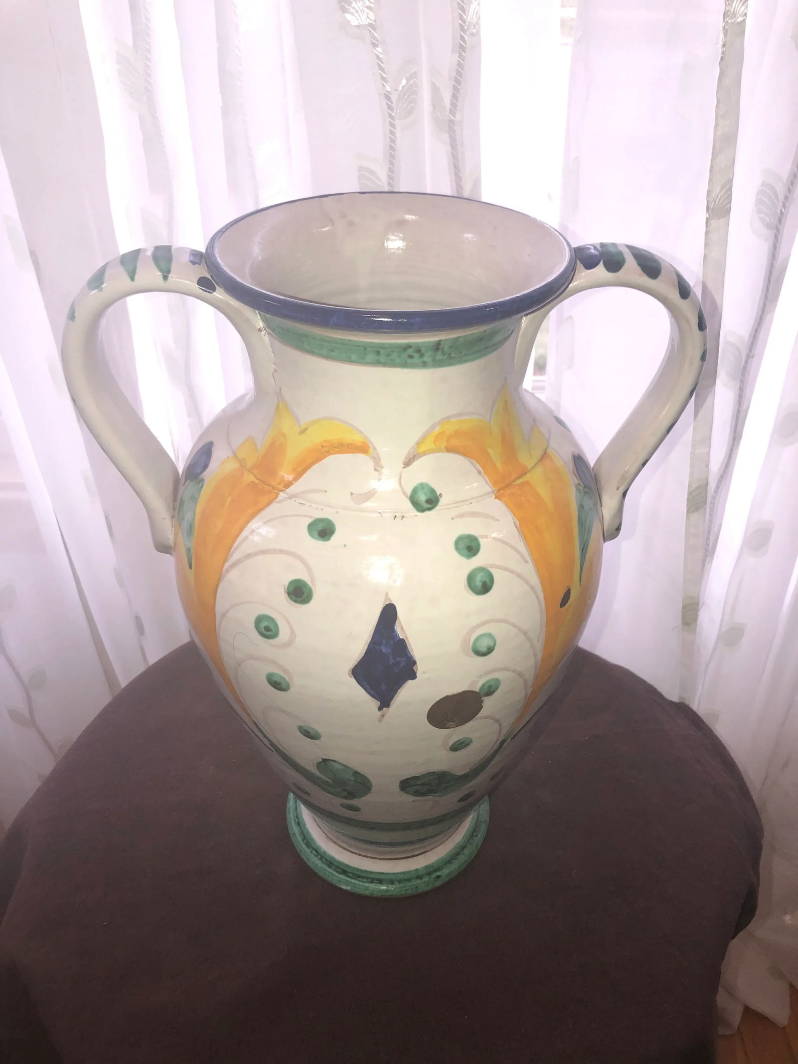 Mid 20th Century Ceramiche Artistiche " Parini" Ceramic Vase With Handles, Made in Italy - 3