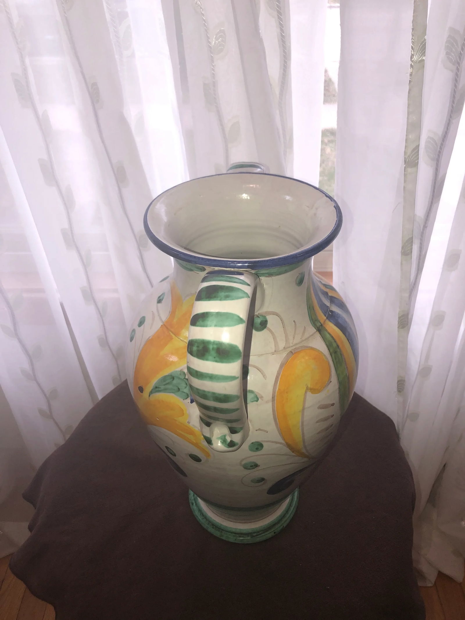 Mid 20th Century Ceramiche Artistiche " Parini" Ceramic Vase With Handles, Made in Italy - 4