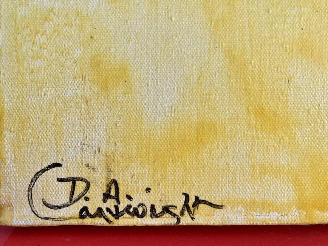 1970s Abstract Yellow Impasto Painting - 3