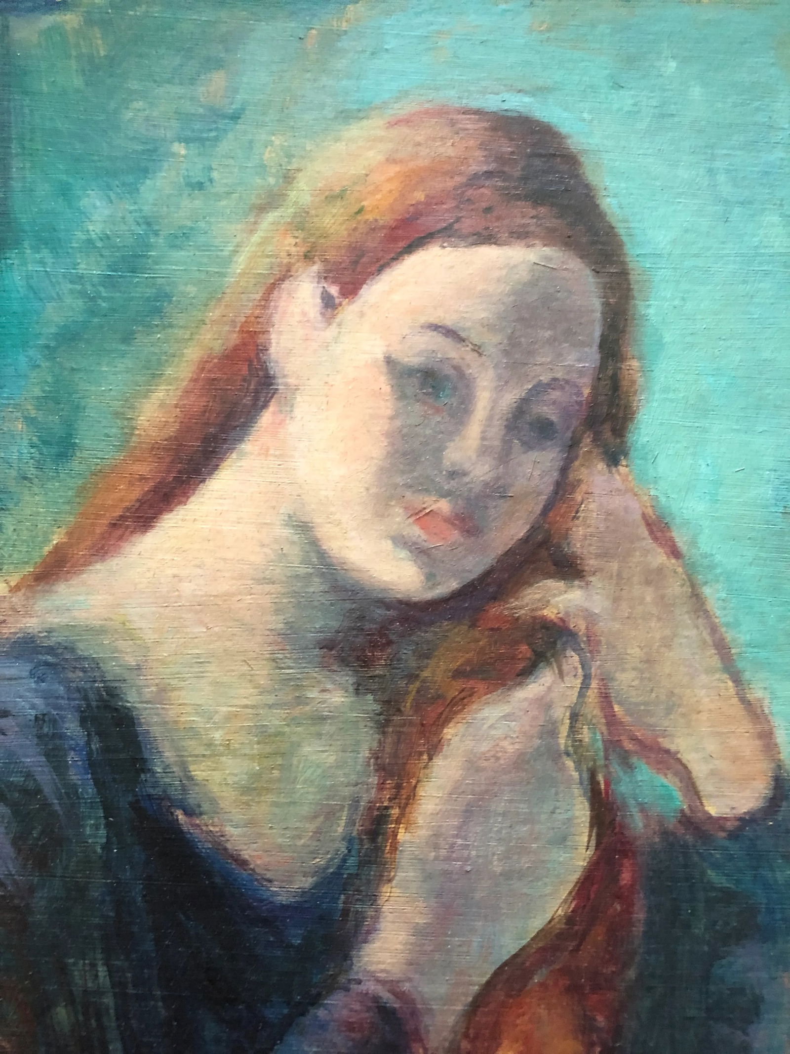 Unsigned Colorful Mid Century Modern Impressionist Painting of a Dancer at Rest - 5