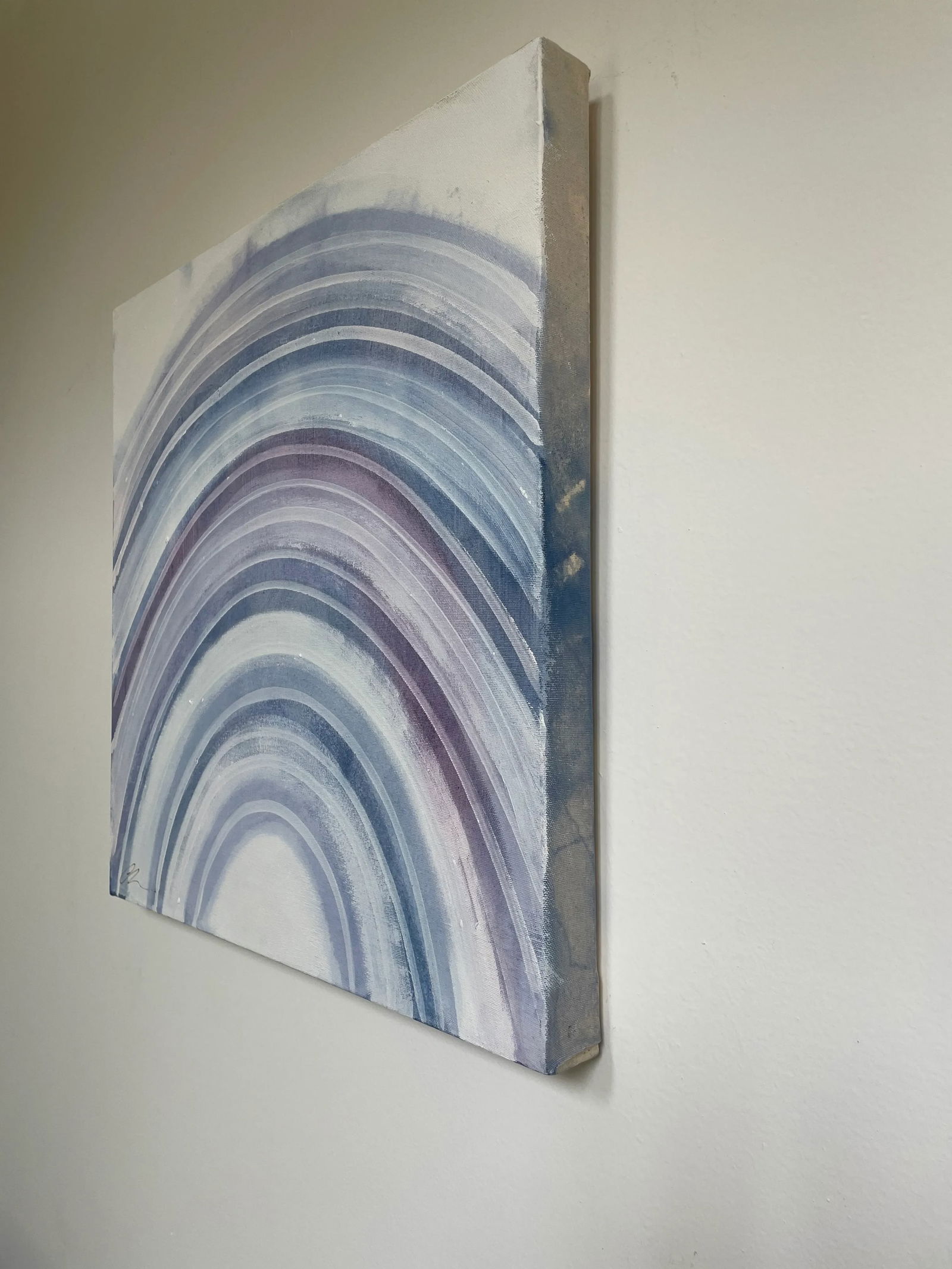 "Denim Rainbow" Contemporary Original Abstract Mixed-Media Painting by Cathe Hendrick - 3