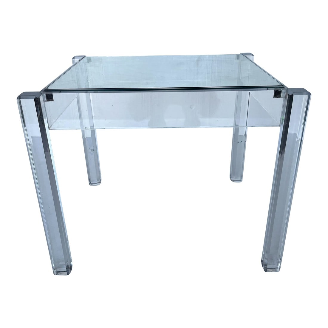 Mid-Century Modern Lucite and Glass Side Table (1 of 7)