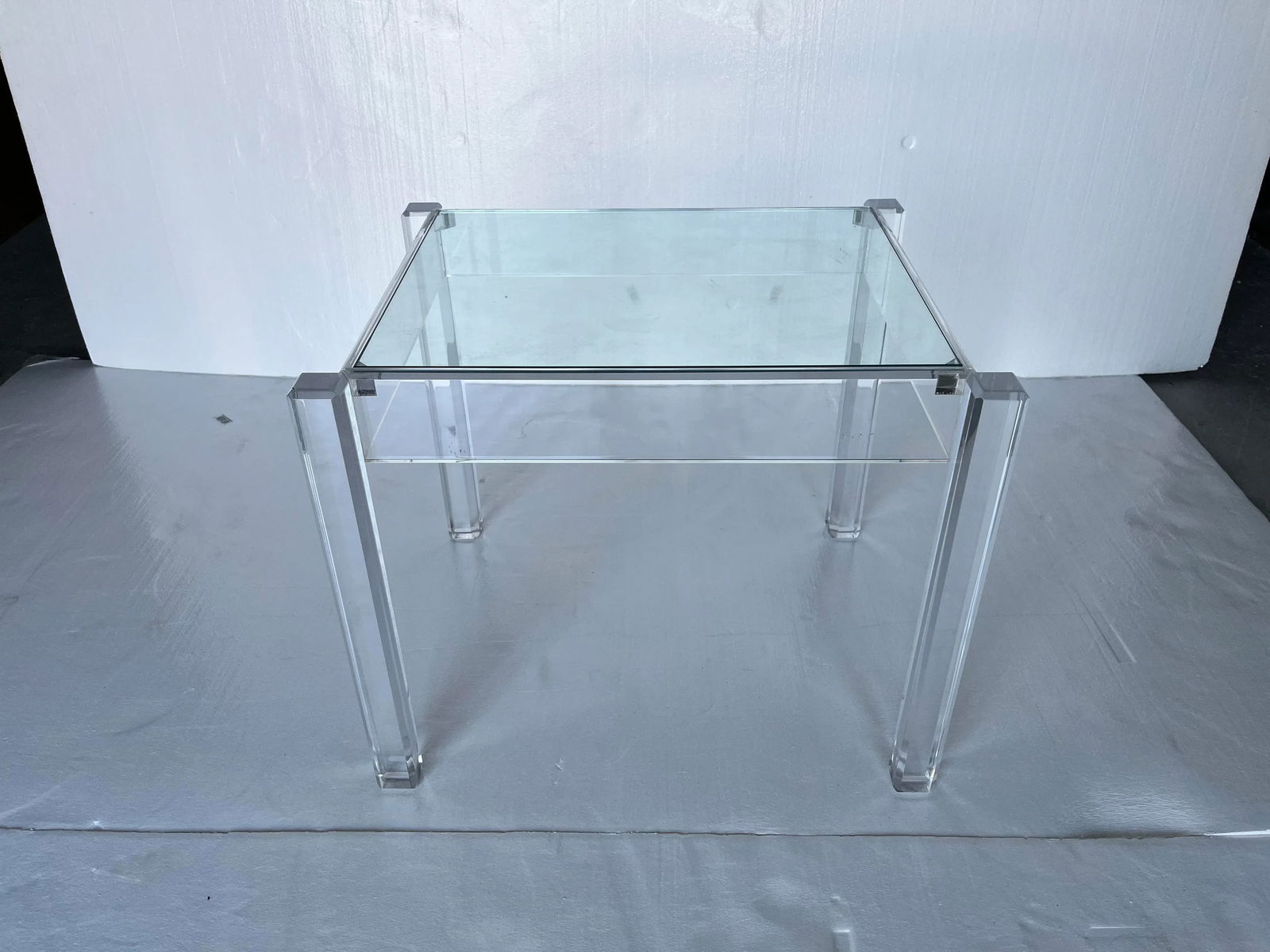 Mid-Century Modern Lucite and Glass Side Table - 2