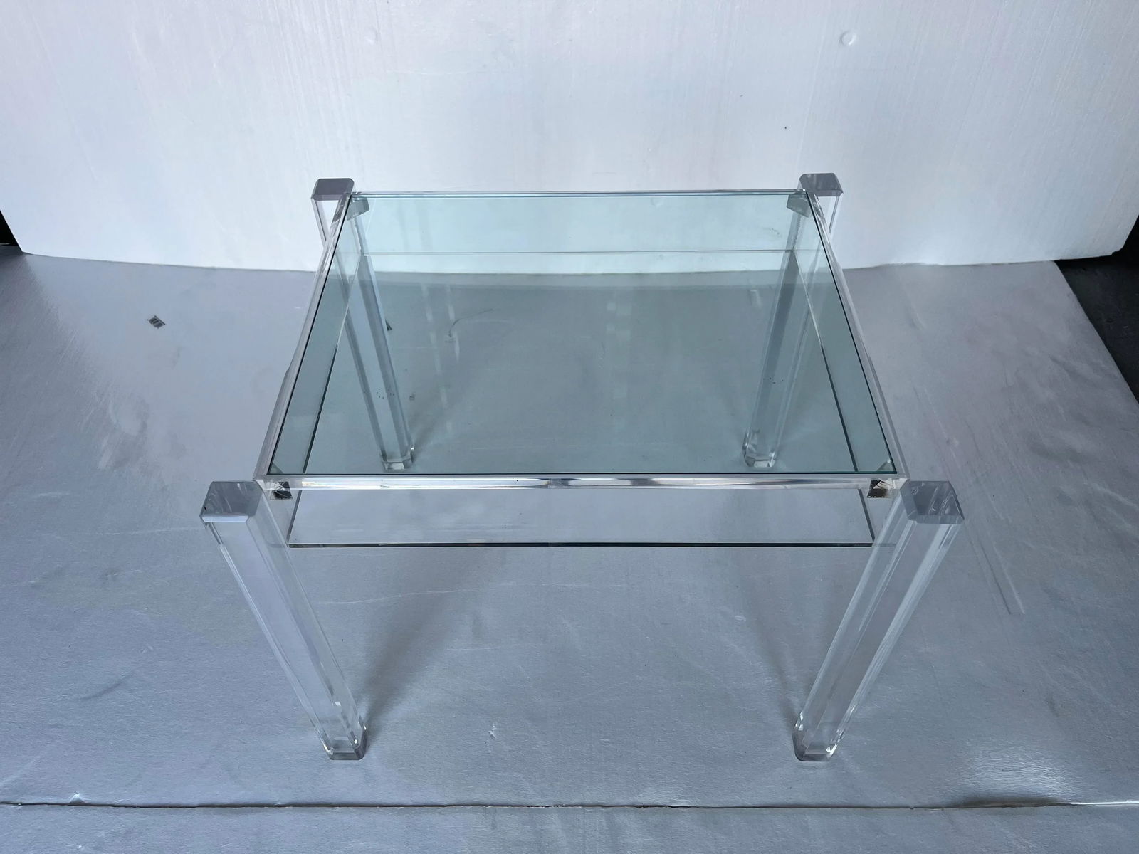 Mid-Century Modern Lucite and Glass Side Table - 3
