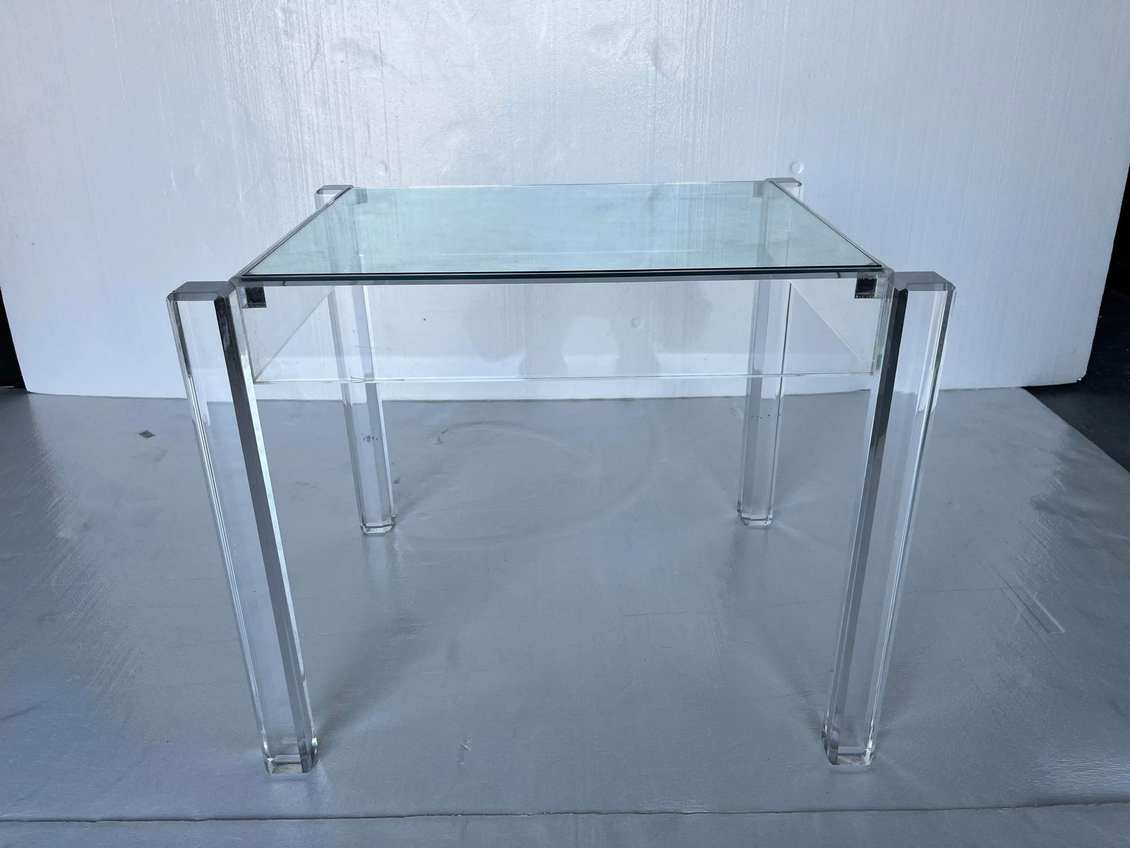 Mid-Century Modern Lucite and Glass Side Table - 7