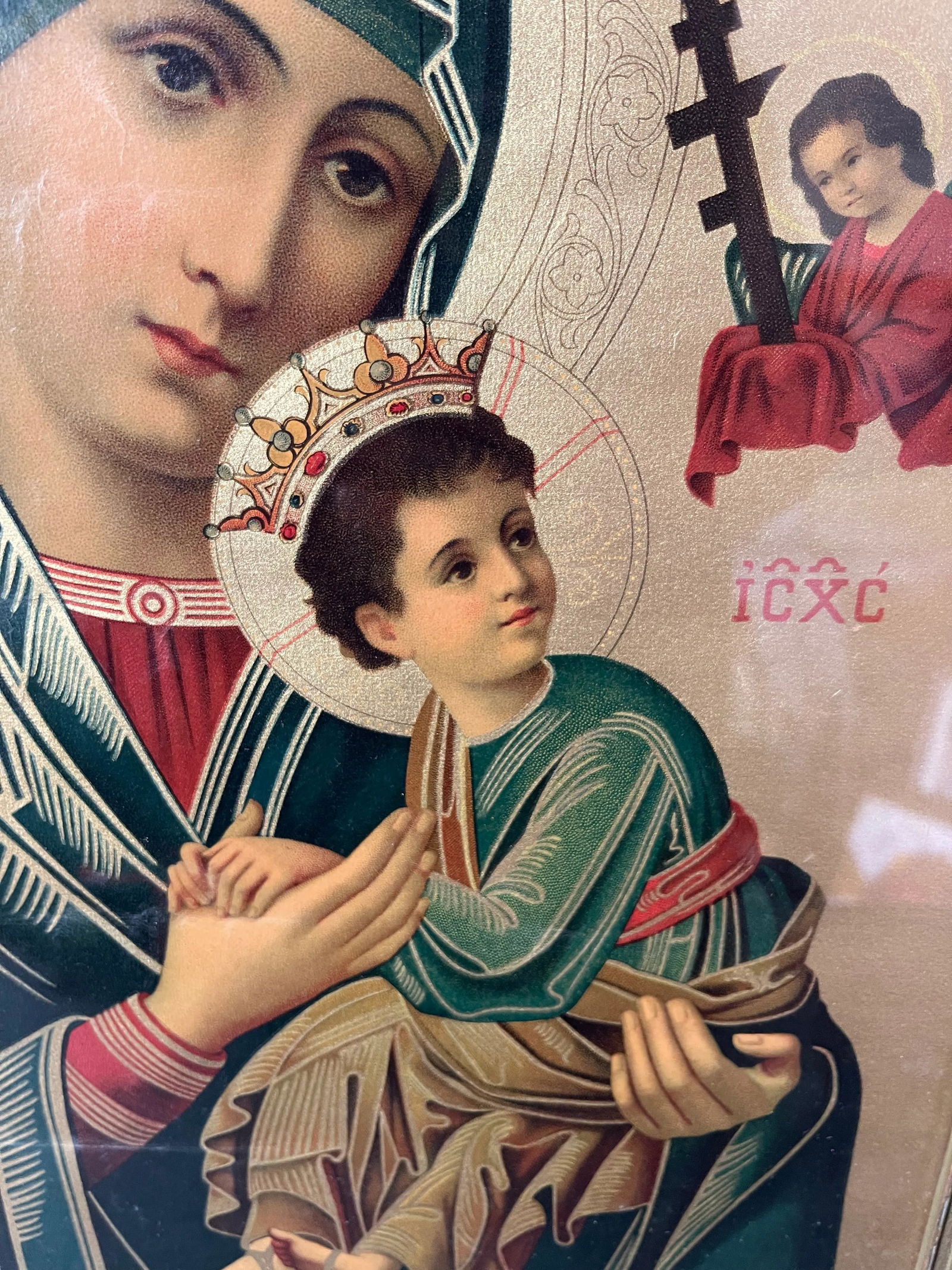 Antique Victorian Gothic Eastern European Hand Colored Religious Etching - 2