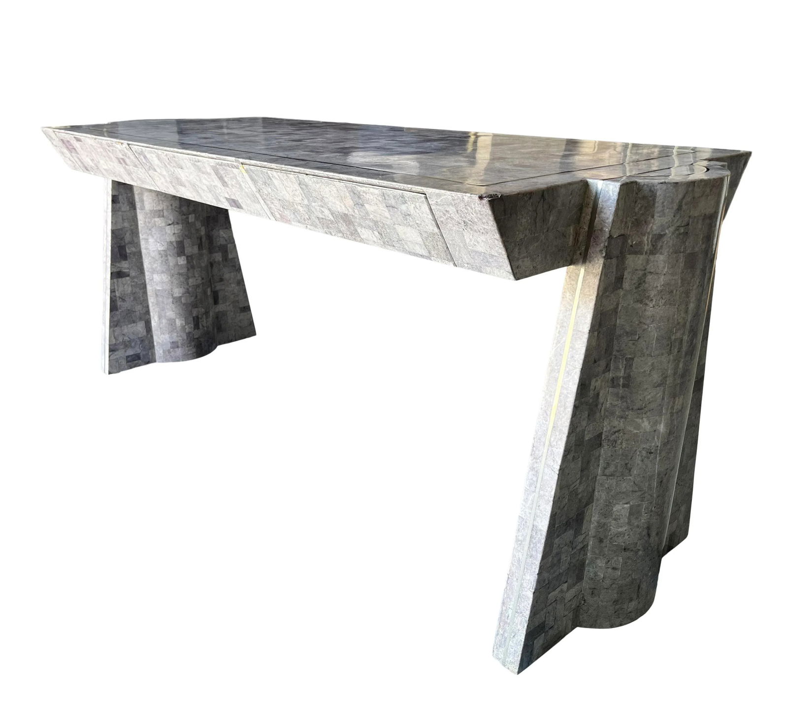 Vintage Sculptural Tessellated Marble Desk - 4