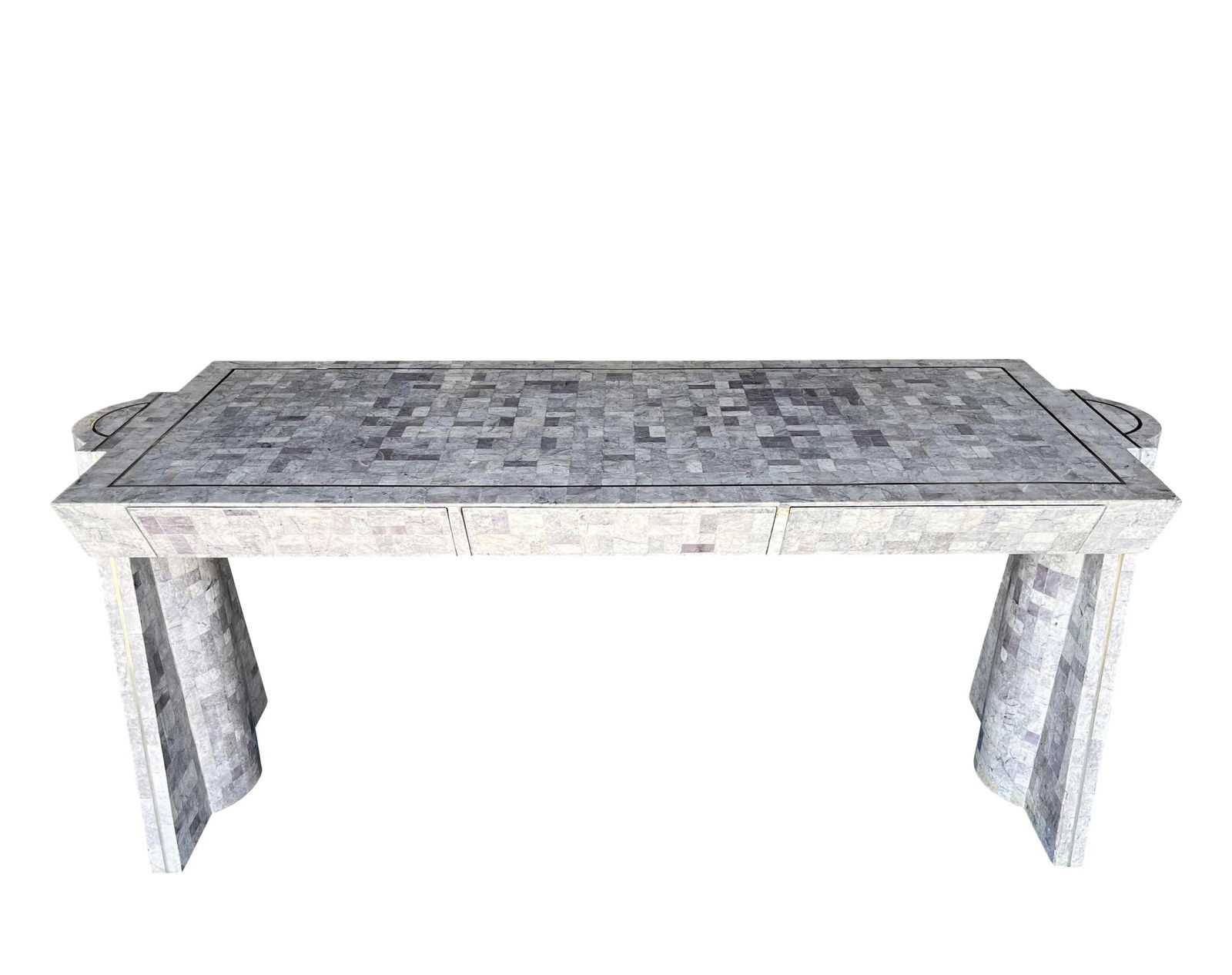 Vintage Sculptural Tessellated Marble Desk - 7