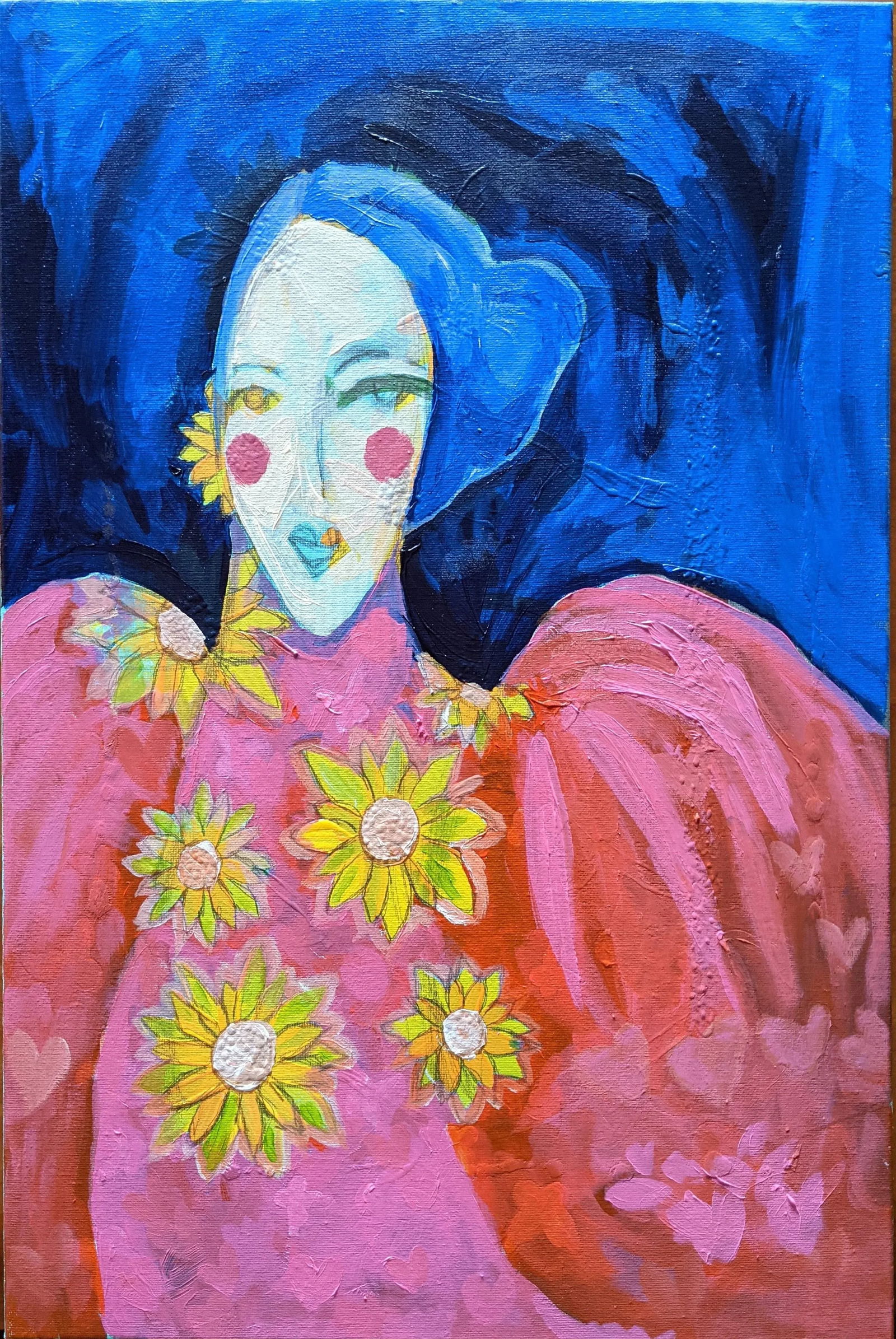Contemporary Fauvist Abstract Portrait Mixed-Media Painting of a Woman - 13